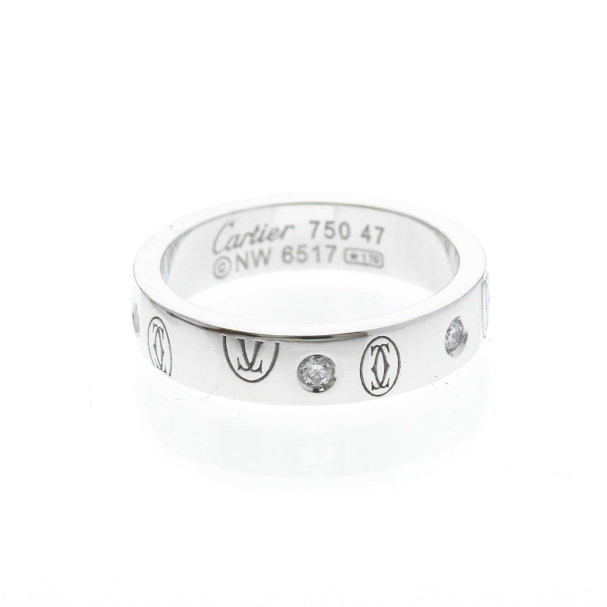 Cartier Happy Birthday White Gold (18K) Fashion Diamond Band Ring Silver