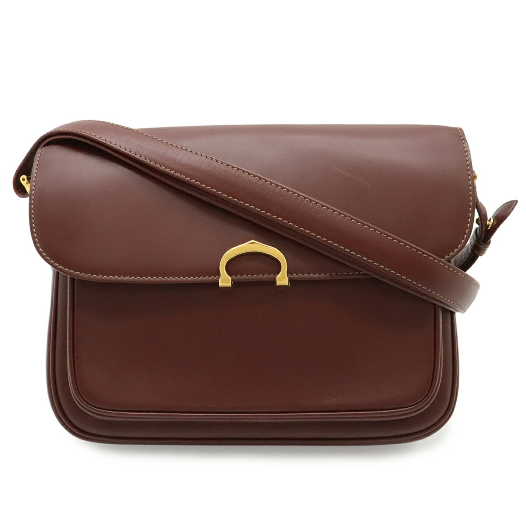Cartier Must Shoulder Bag, Leather, Bordeaux Red