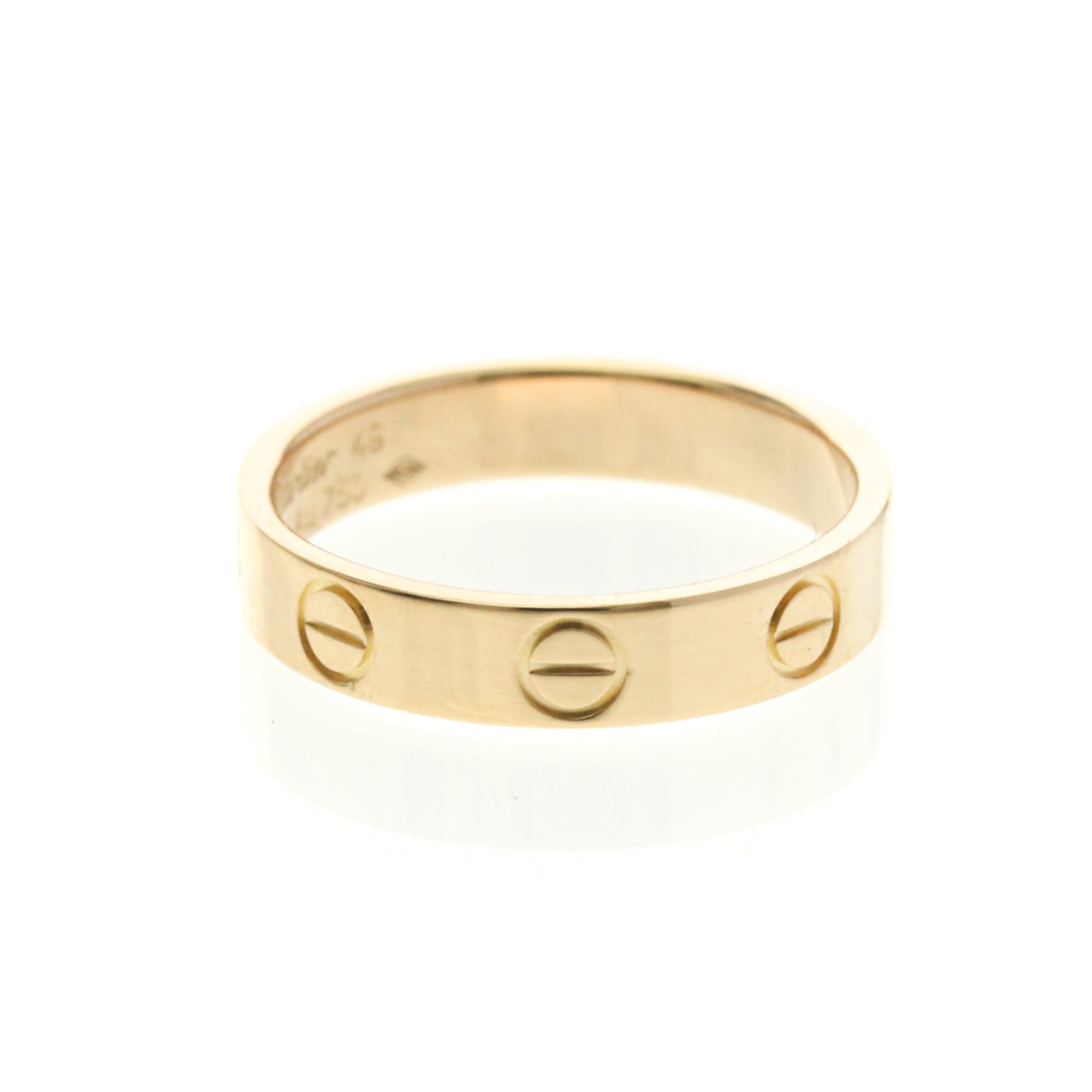 Cartier Mini Love Ring Pink Gold (18K) Fashion No Stone Band Ring Pink Gold