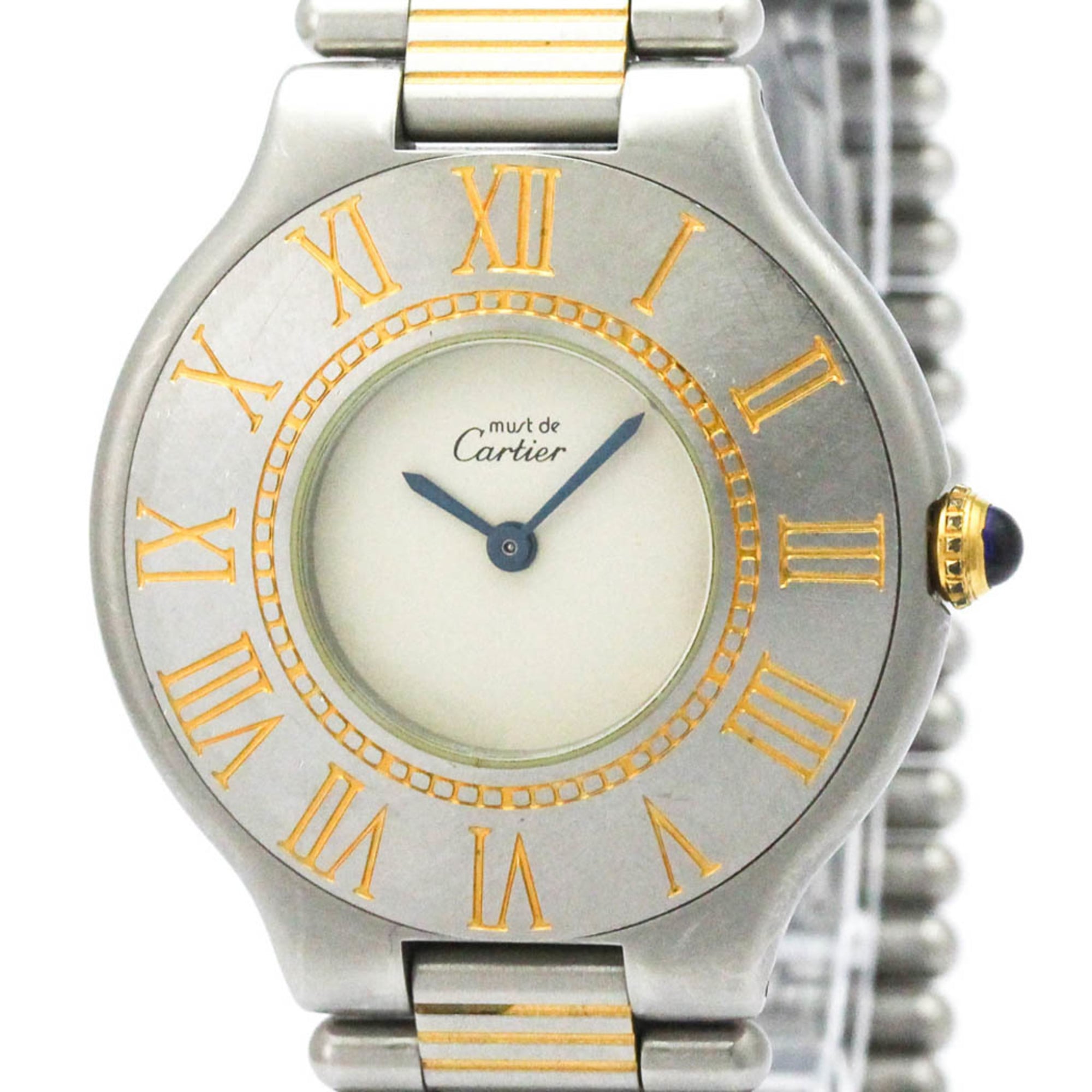 CARTIER Must 21 Gold Plated Steel Quartz Unisex Watch W10050F4