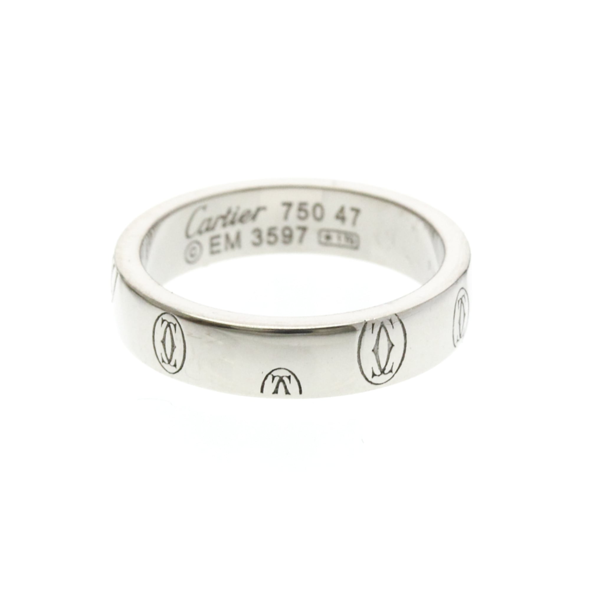 Cartier Happy Birthday White Gold (18K) Fashion No Stone Band Ring Silver