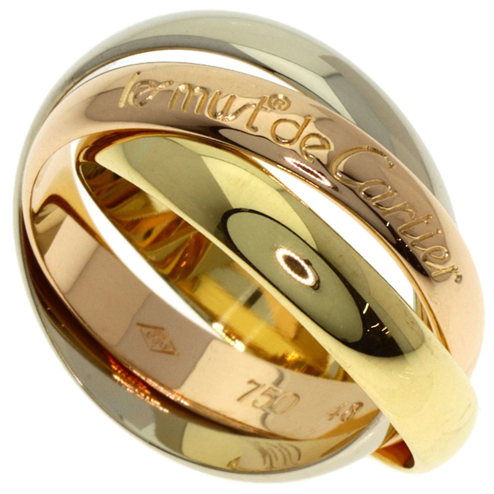 Cartier Trinity #48 Ring, 18K Yellow Gold/18K White Pink Gold, Women\'s, CARTIER