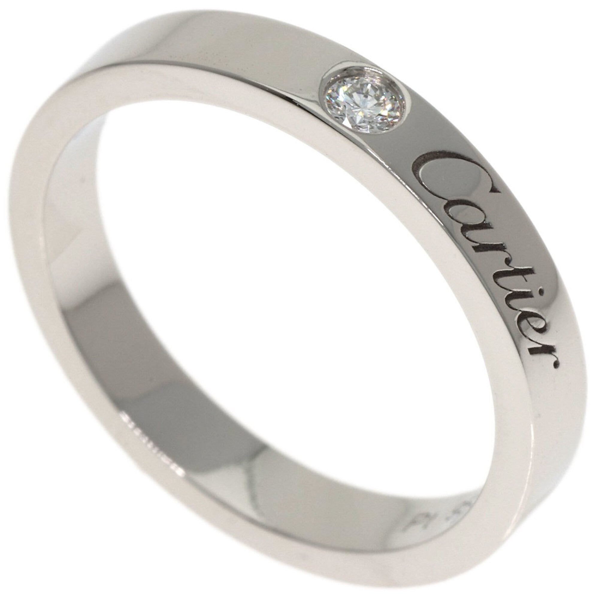 Cartier C de Diamond Ring #49 Platinum PT950 Women\'s CARTIER