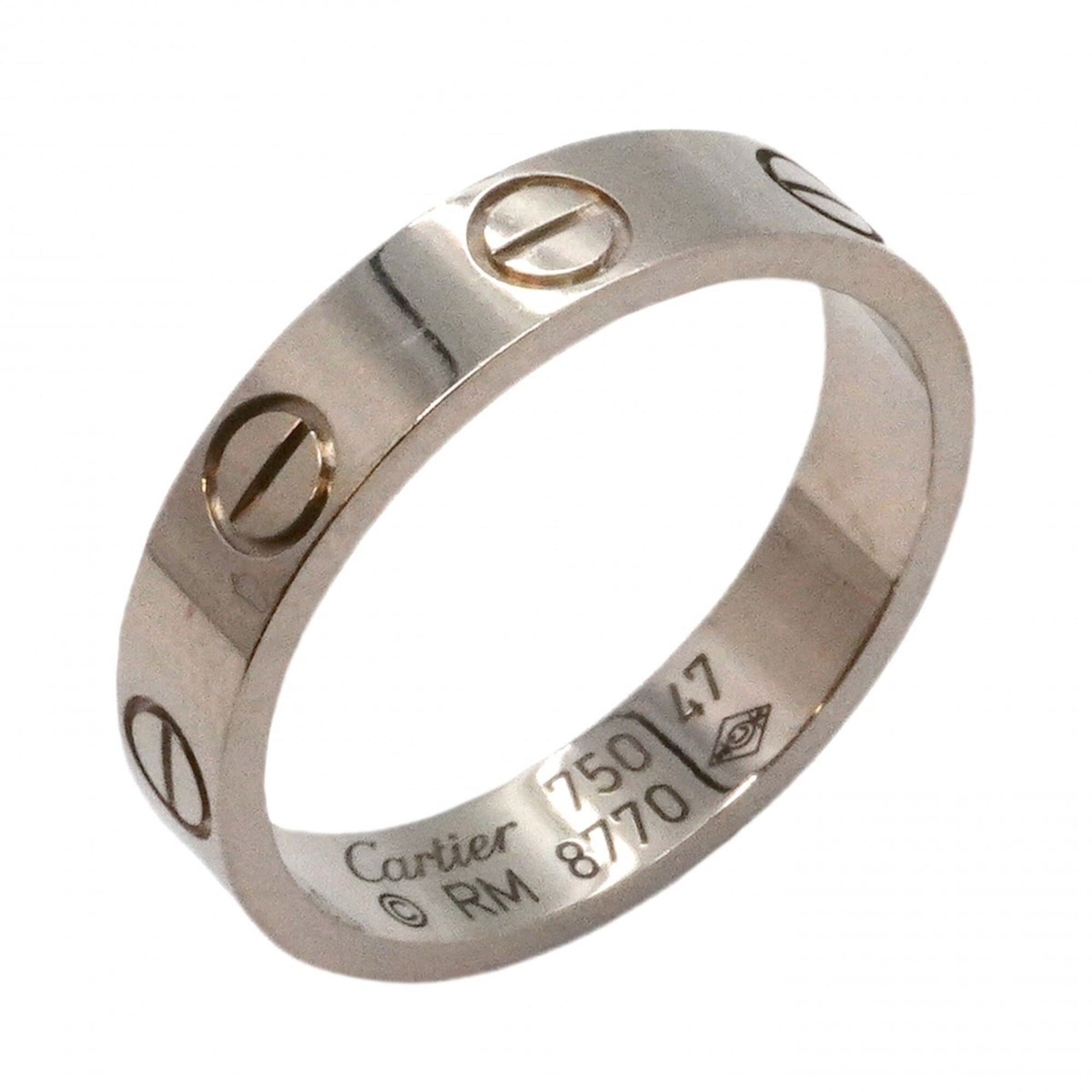 Cartier Mini Love Ring, 18K White Gold, Size 47, Ladies\'