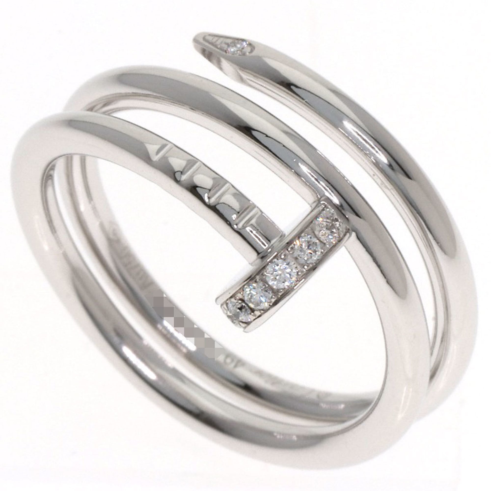 Cartier Juste un Clou Diamond Ring #49, 18K White Gold, Women\'s.