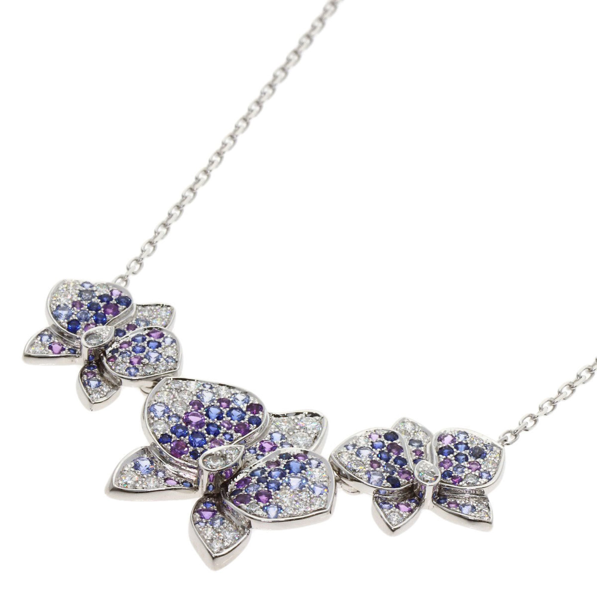 Cartier Caresse d\'OrchidŽes Par Diamond Sapphire Amethyst Necklace 18K White Gold Women\'s CARTIER