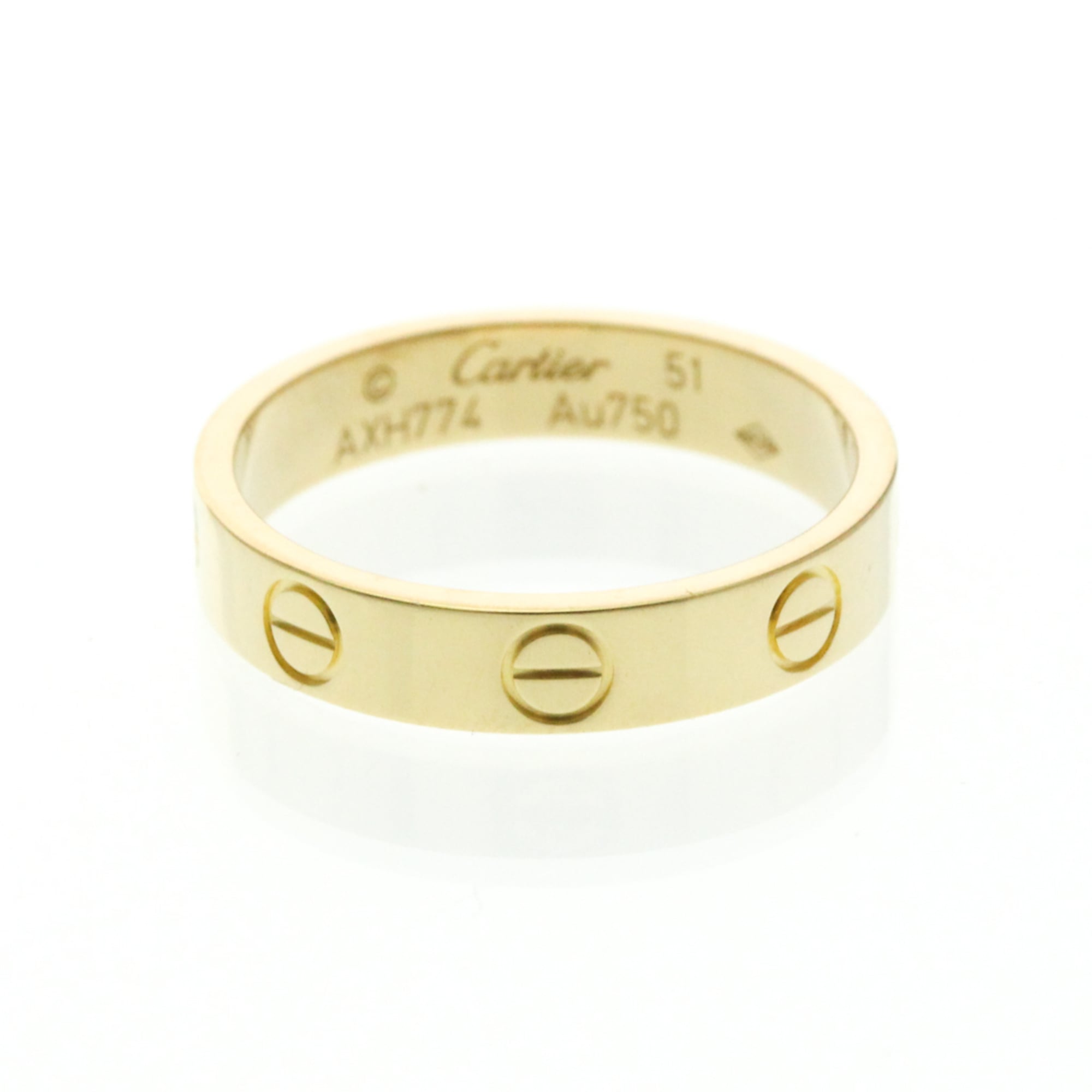 Cartier Mini Love Ring Yellow Gold (18K) Fashion No Stone Band Ring Gold
