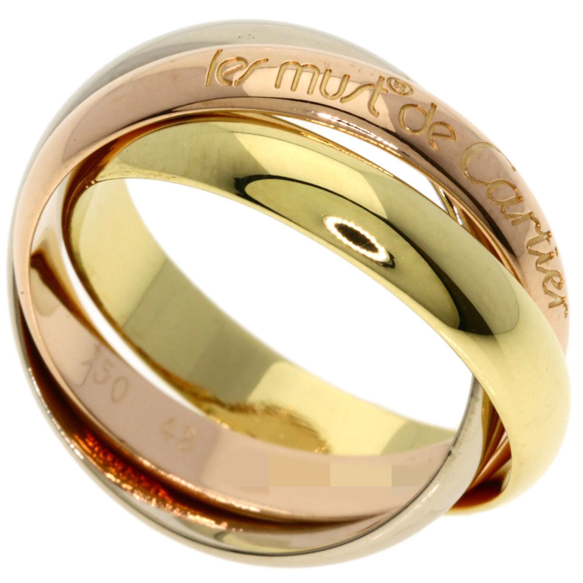 Cartier Trinity #48 Ring, 18K Yellow Gold/18KPG/18KWG, Women\'s