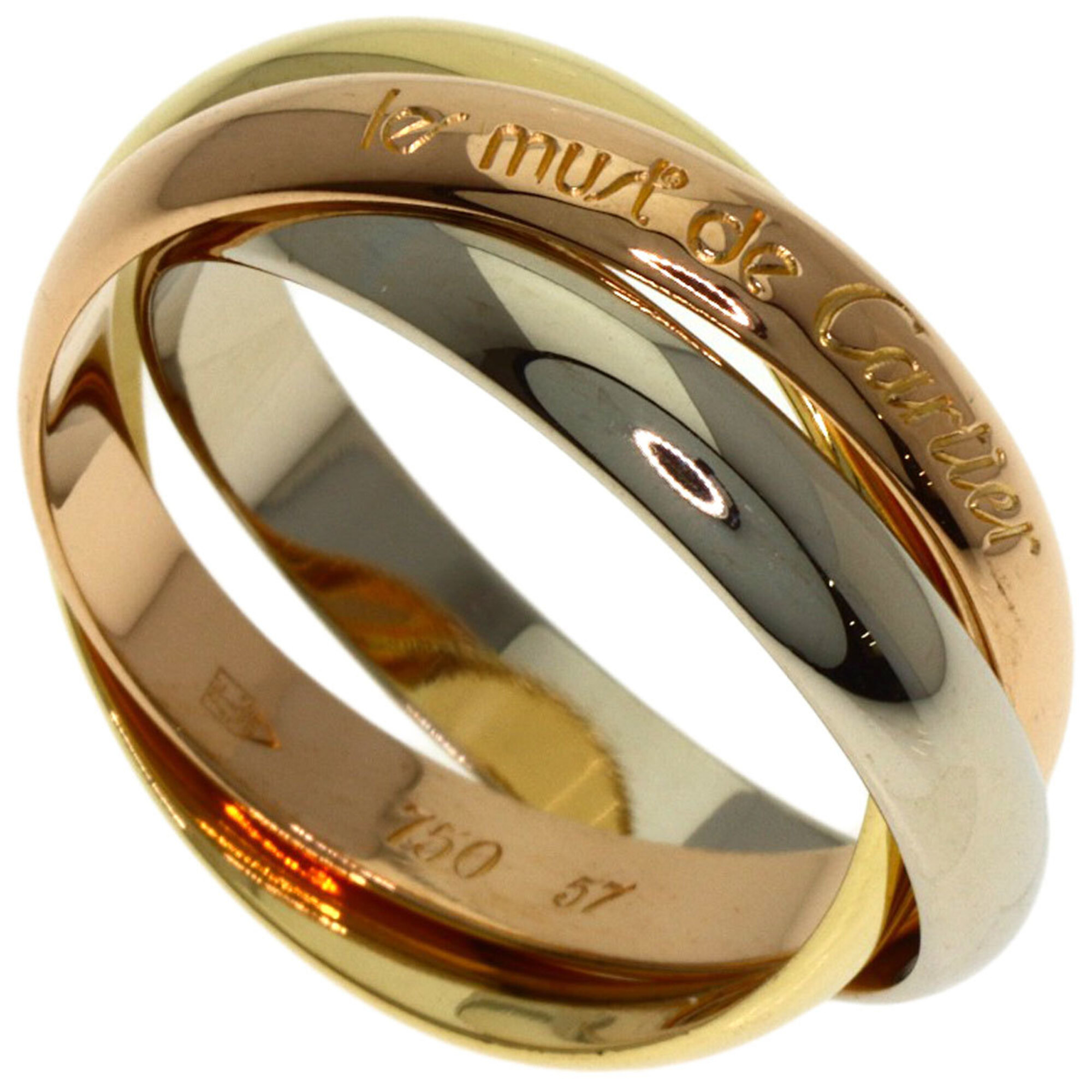 Cartier Trinity #57 Ring, 18K Yellow Gold/18K White Pink Gold, Women\'s, CARTIER