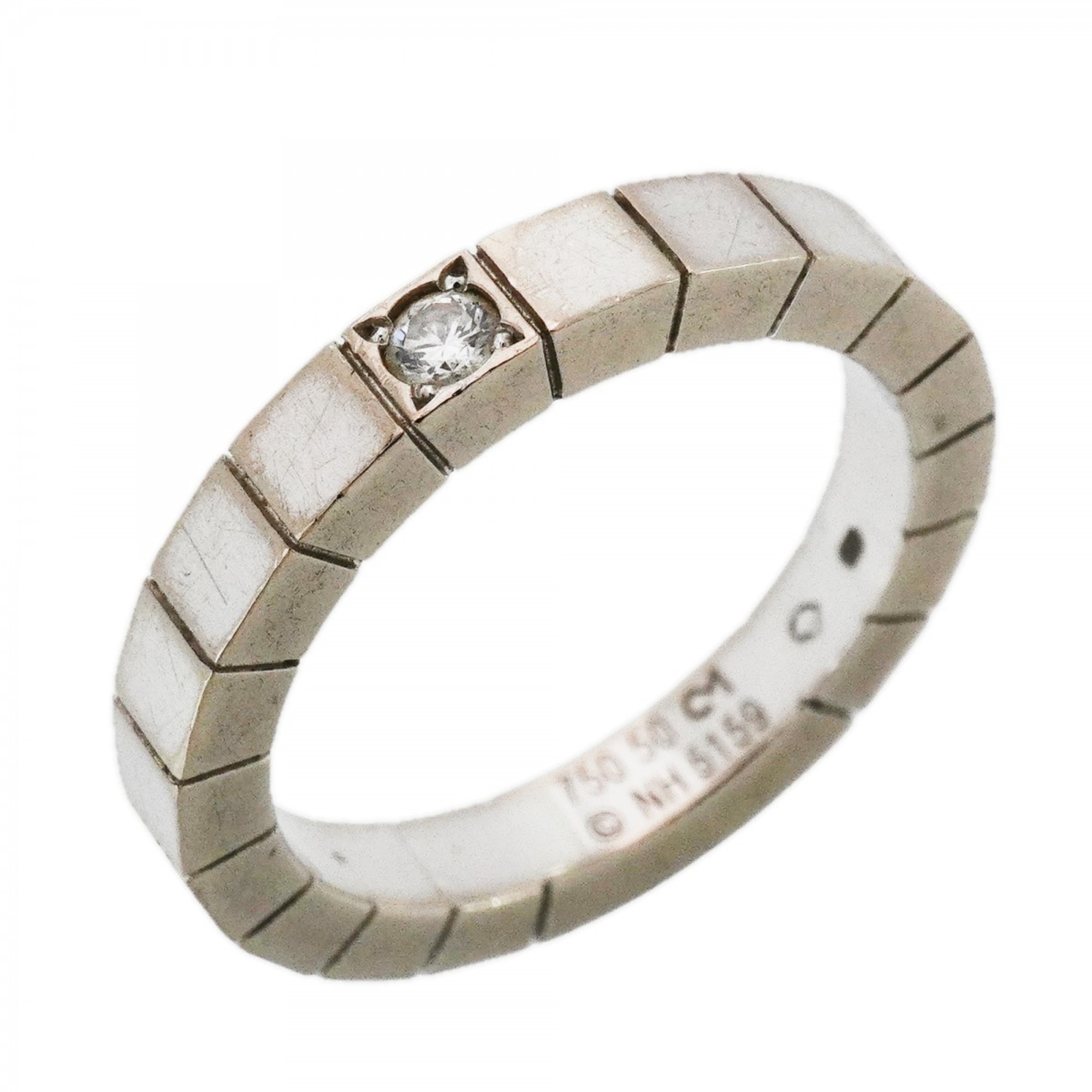 Cartier Lanieres Ring, 1PD, 18KWG White Gold, Diamond, Size #50, Ladies\' Ring