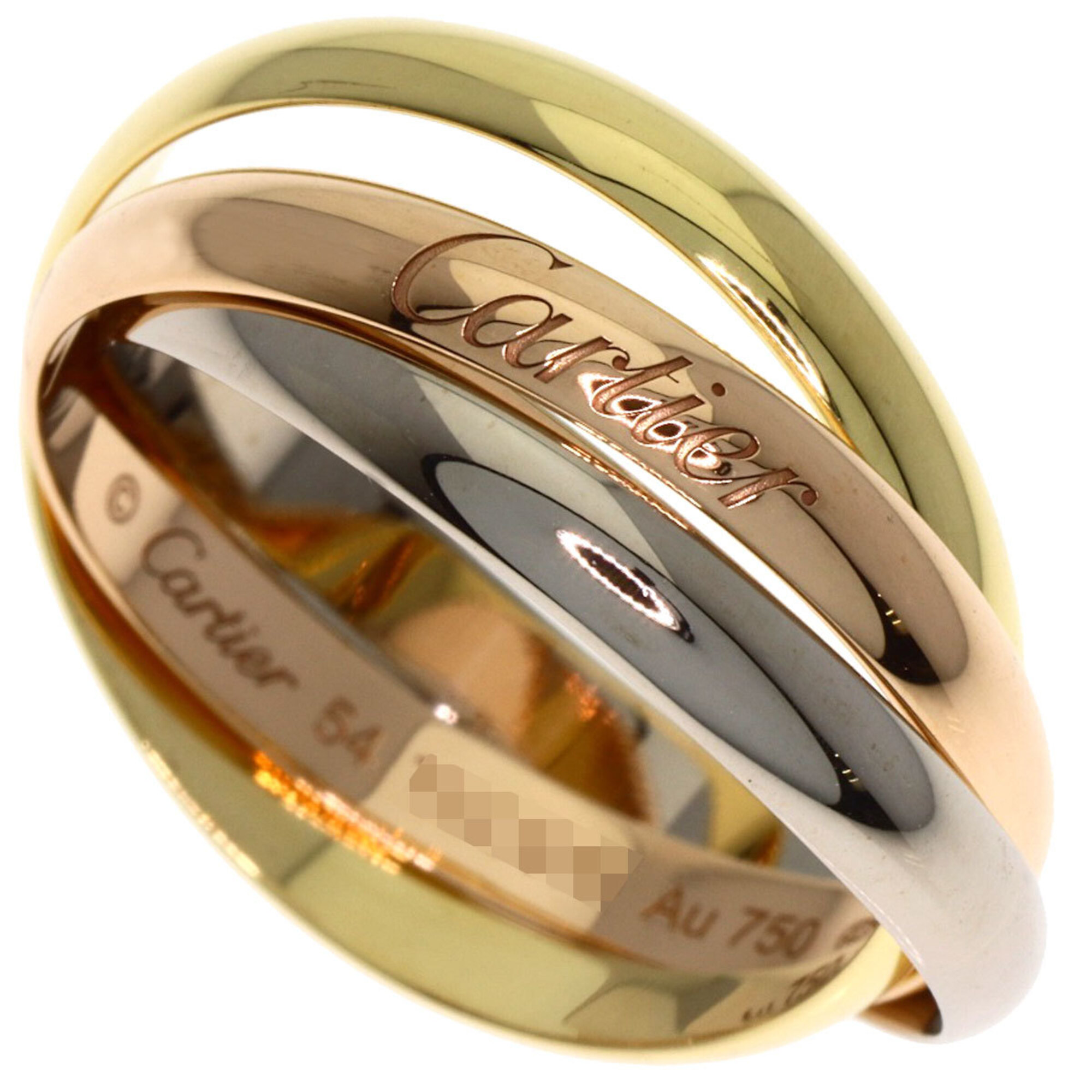 Cartier Trinity SM #54 Current Model Ring 18K Yellow Gold/18K Pink White Gold Women\'s CARTIER