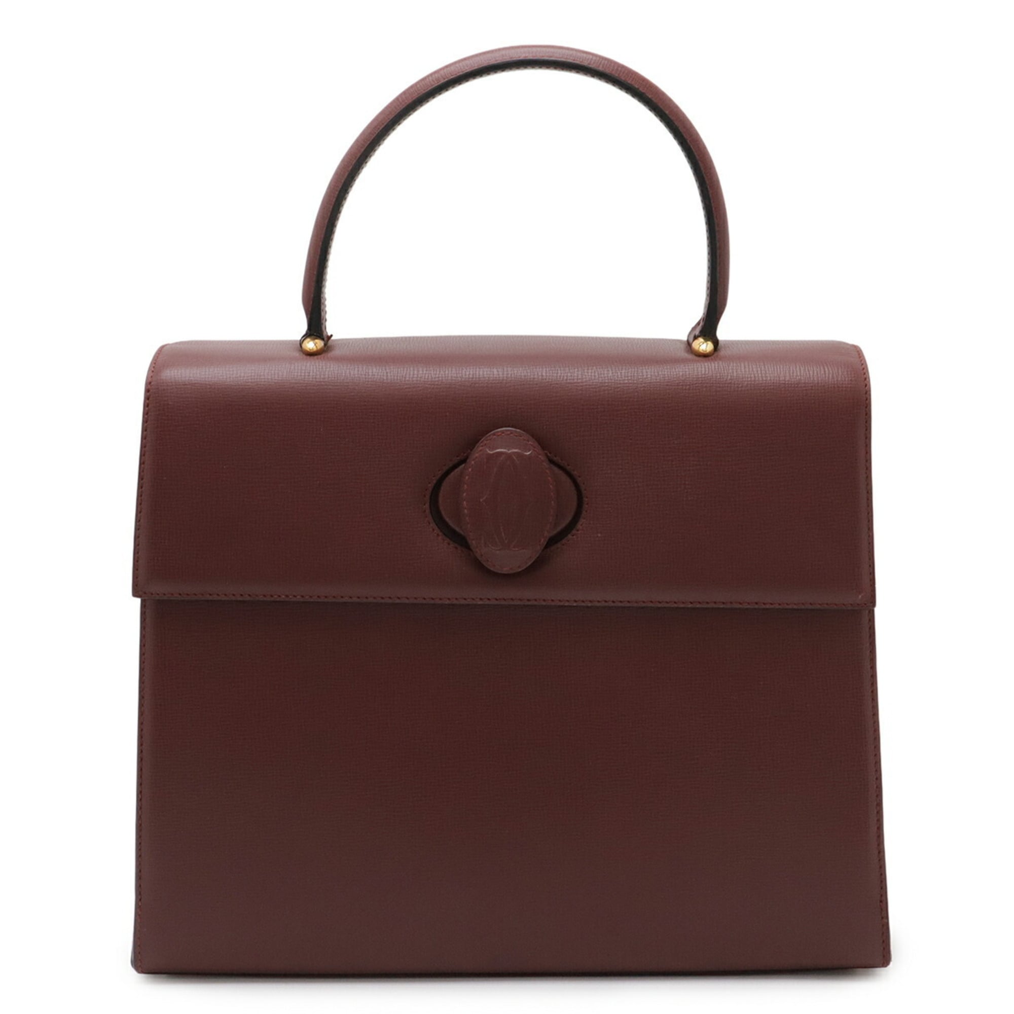 Cartier Must Line Flap Bag Handbag Calf Leather Bordeaux L1000169