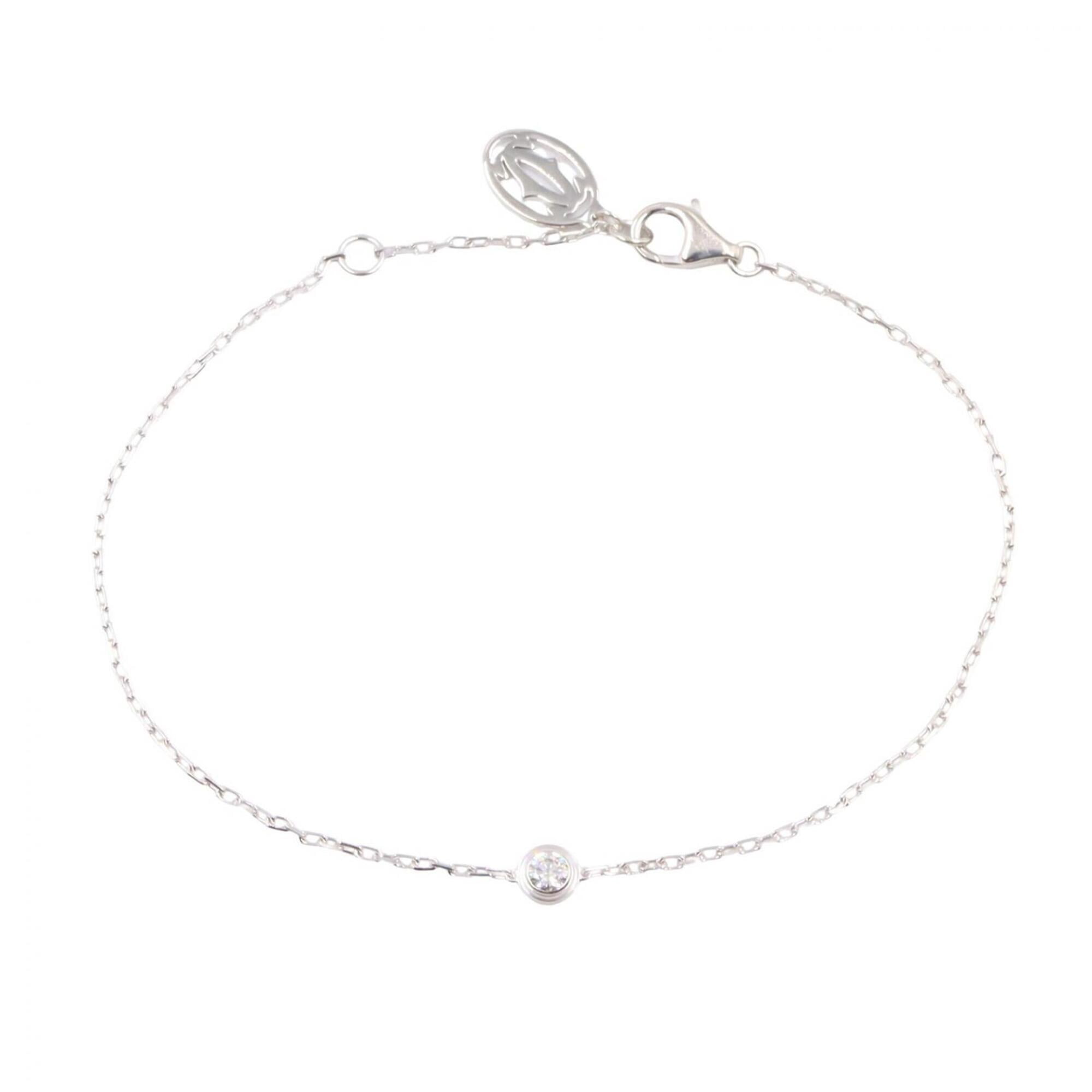 Cartier d\'Amour SM Bracelet, 18K White Gold (18KWG), Diamond, Women\'s, Silver/Clear Tone, B6037200