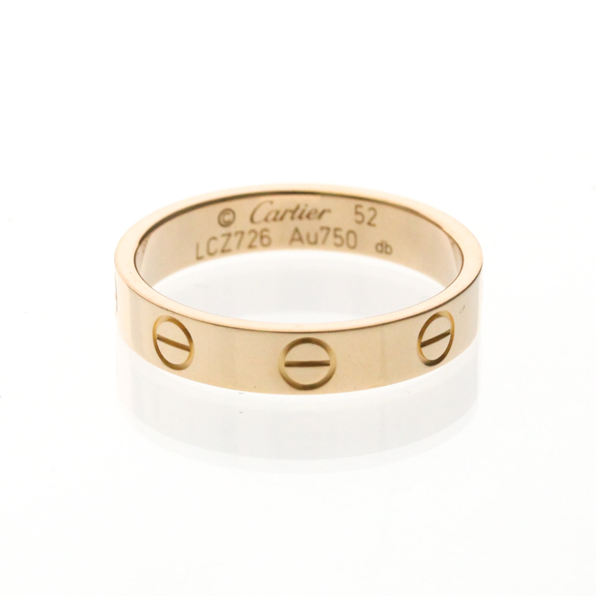 Cartier Mini Love Ring Pink Gold (18K) Fashion No Stone Band Ring Pink Gold
