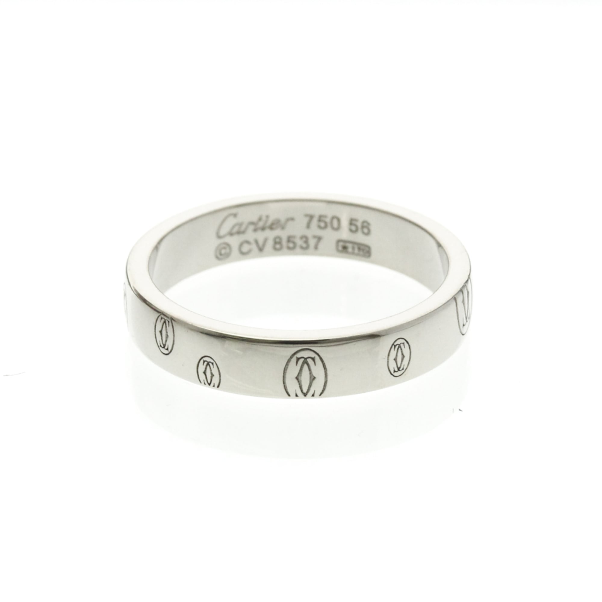Cartier Happy Birthday White Gold (18K) Fashion No Stone Band Ring Silver