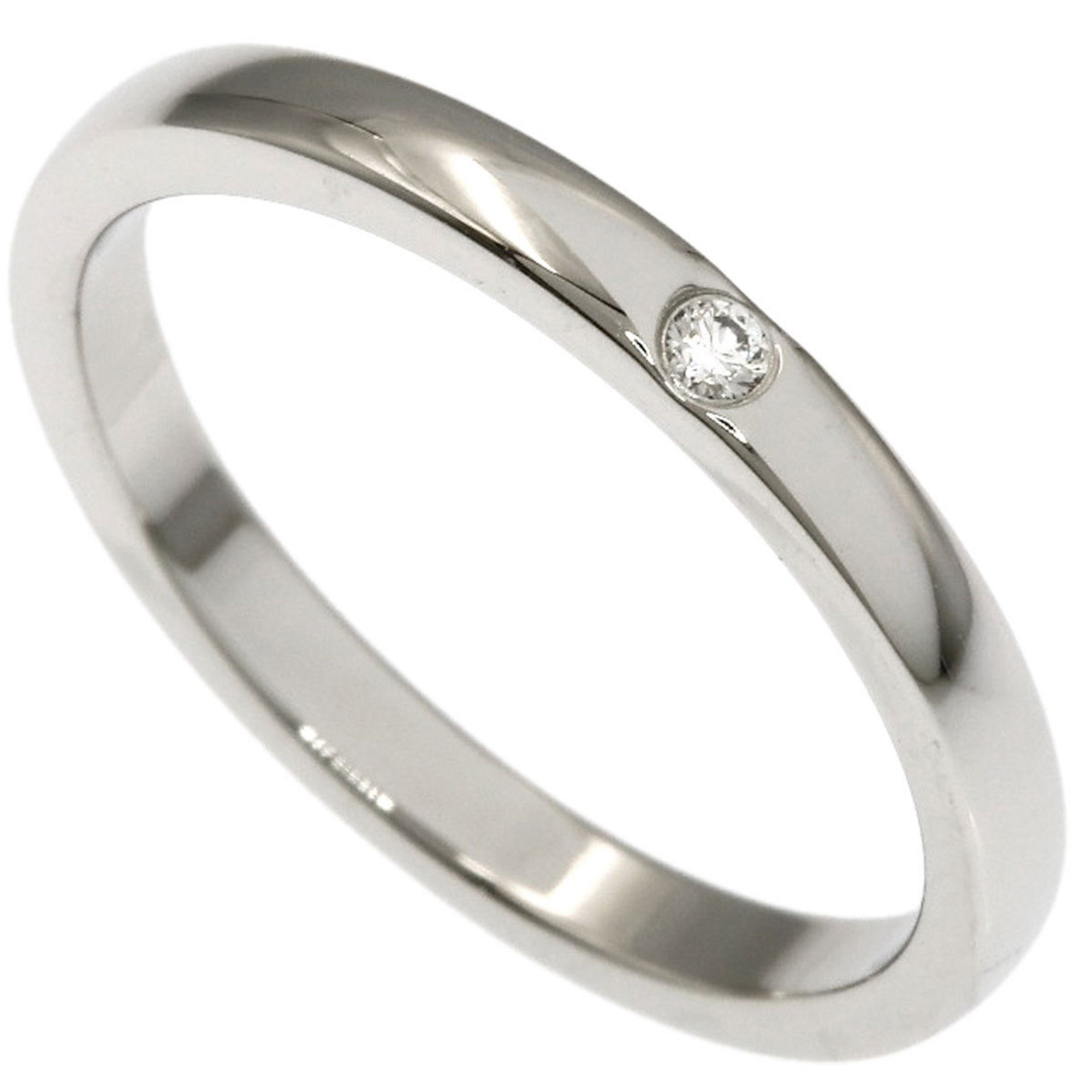 Cartier Classic 1P Diamond Ring #49 Platinum PT950 Women\'s CARTIER