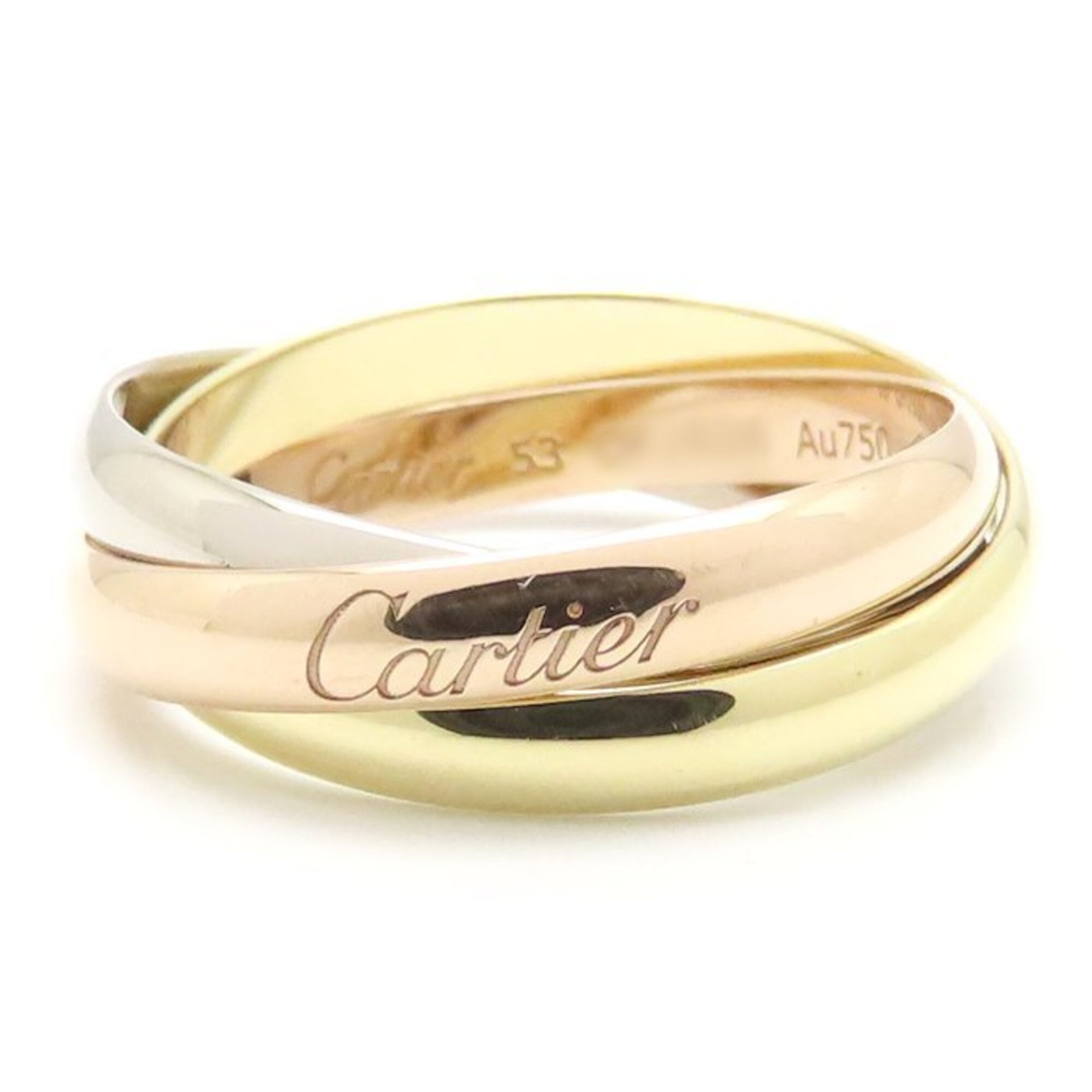 CARTIER Trinity Ring, Size #53, 18K Three-Color Gold, Women\'s, B4086100 295343