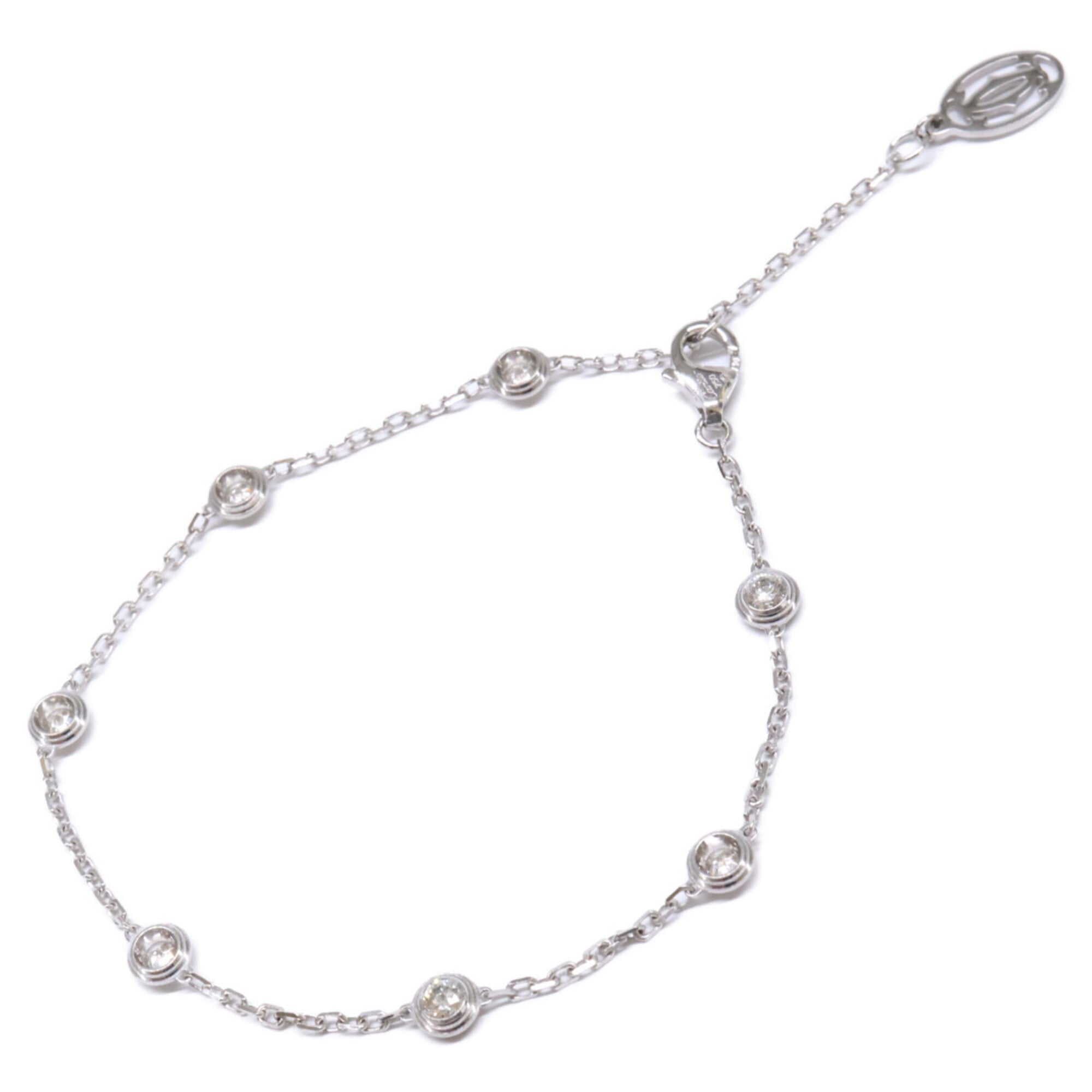 Cartier 750WG Damour 7P Diamond Bracelet White Gold Women\'s