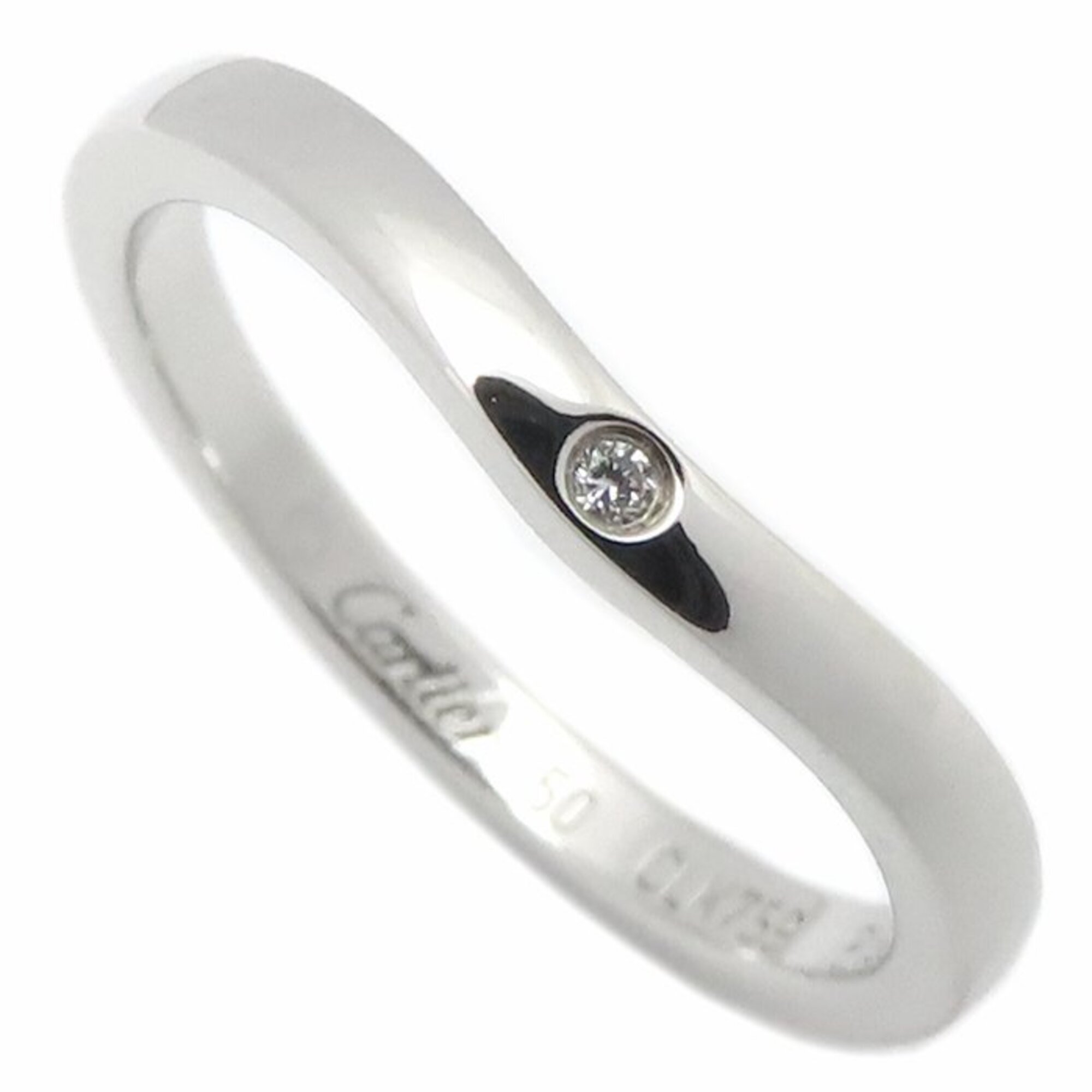 CARTIER Ballerina Wedding Ring, 3-Diamond Size 50, Platinum 950, Women\'s, B4092900 295344