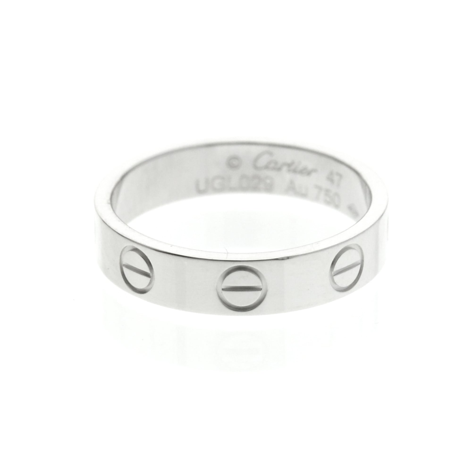 Cartier Mini Love Ring White Gold (18K) Fashion No Stone Band Ring Silver