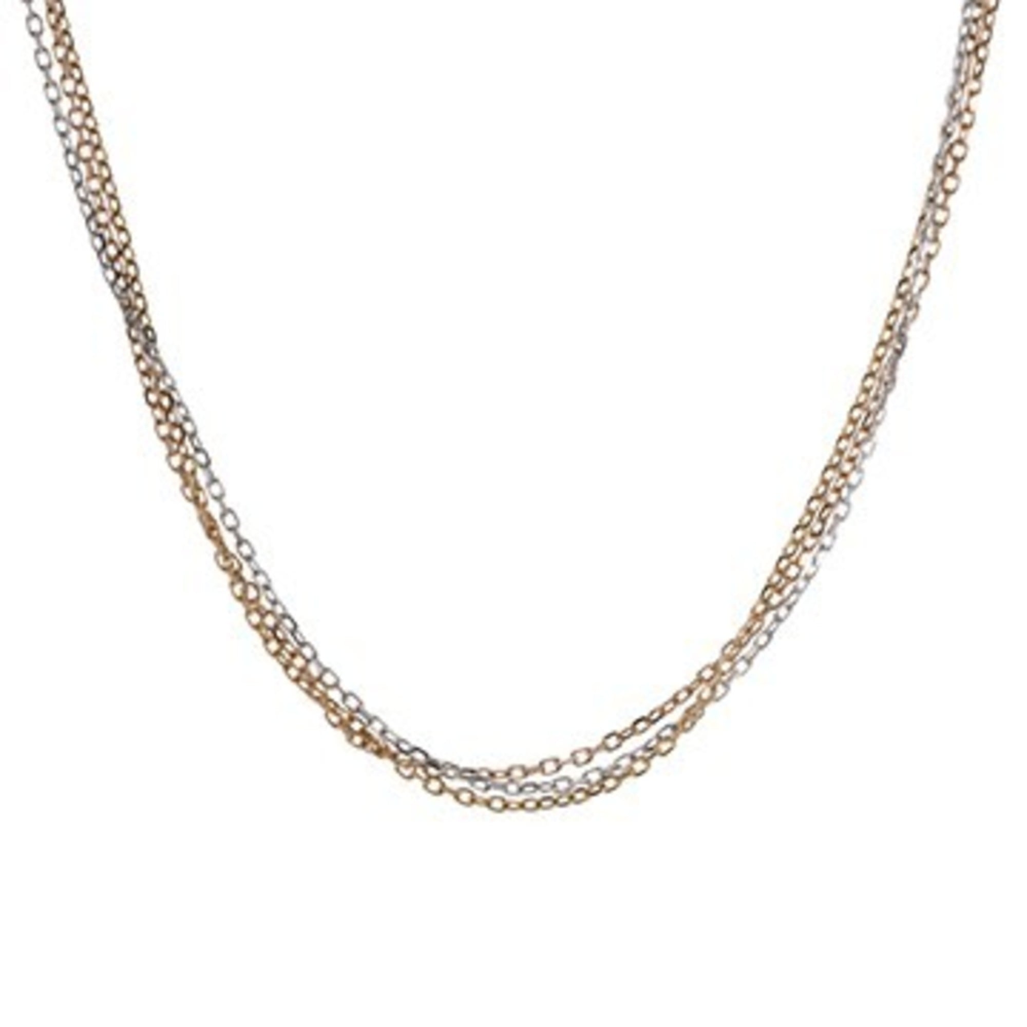 CARTIER Trinity Triple Chain Necklace for Men and Women, 18K Yellow Gold, Pink White A-Rank, Used, G