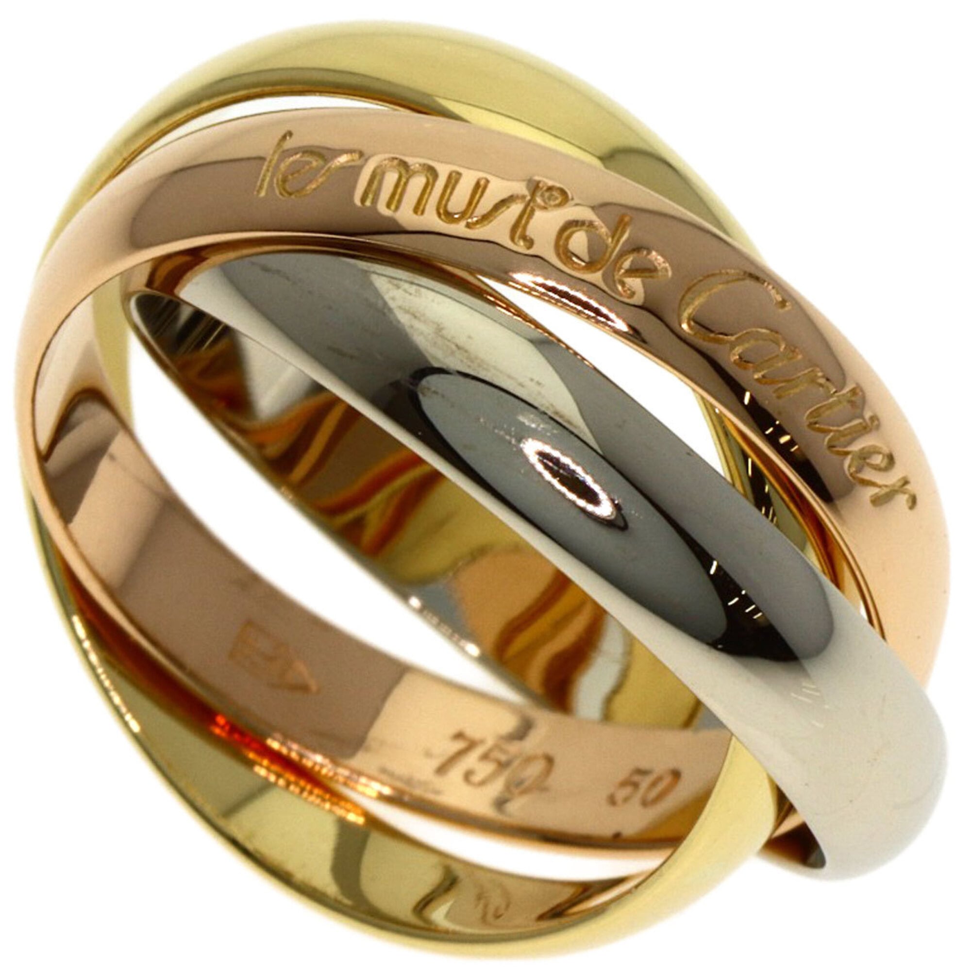 Cartier Trinity #50 Ring, 18K Yellow Gold/18K White Pink Gold, Women\'s, CARTIER