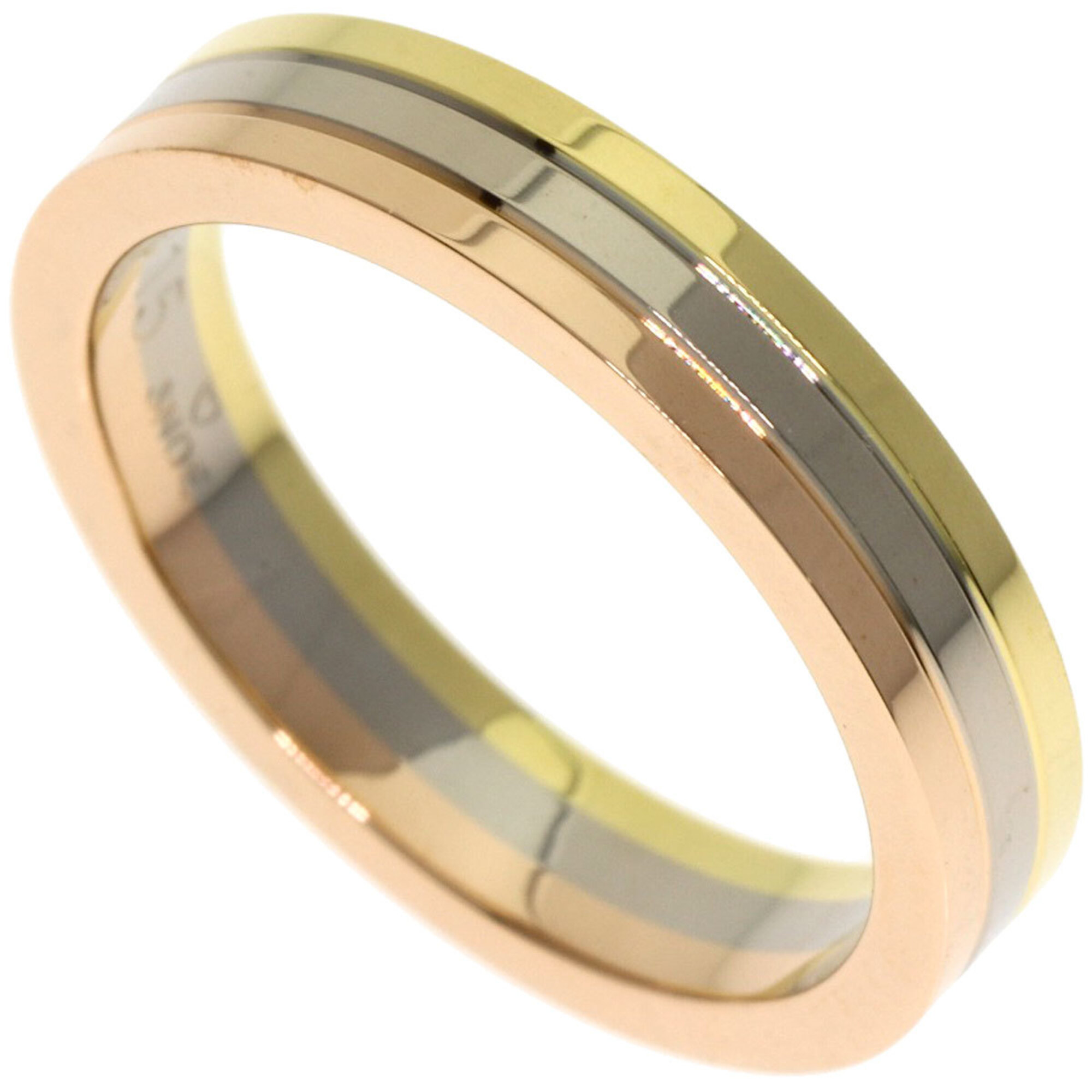 Cartier Three-Color Ring #48, 18K Yellow Gold/18K White Pink Gold, Women\'s.