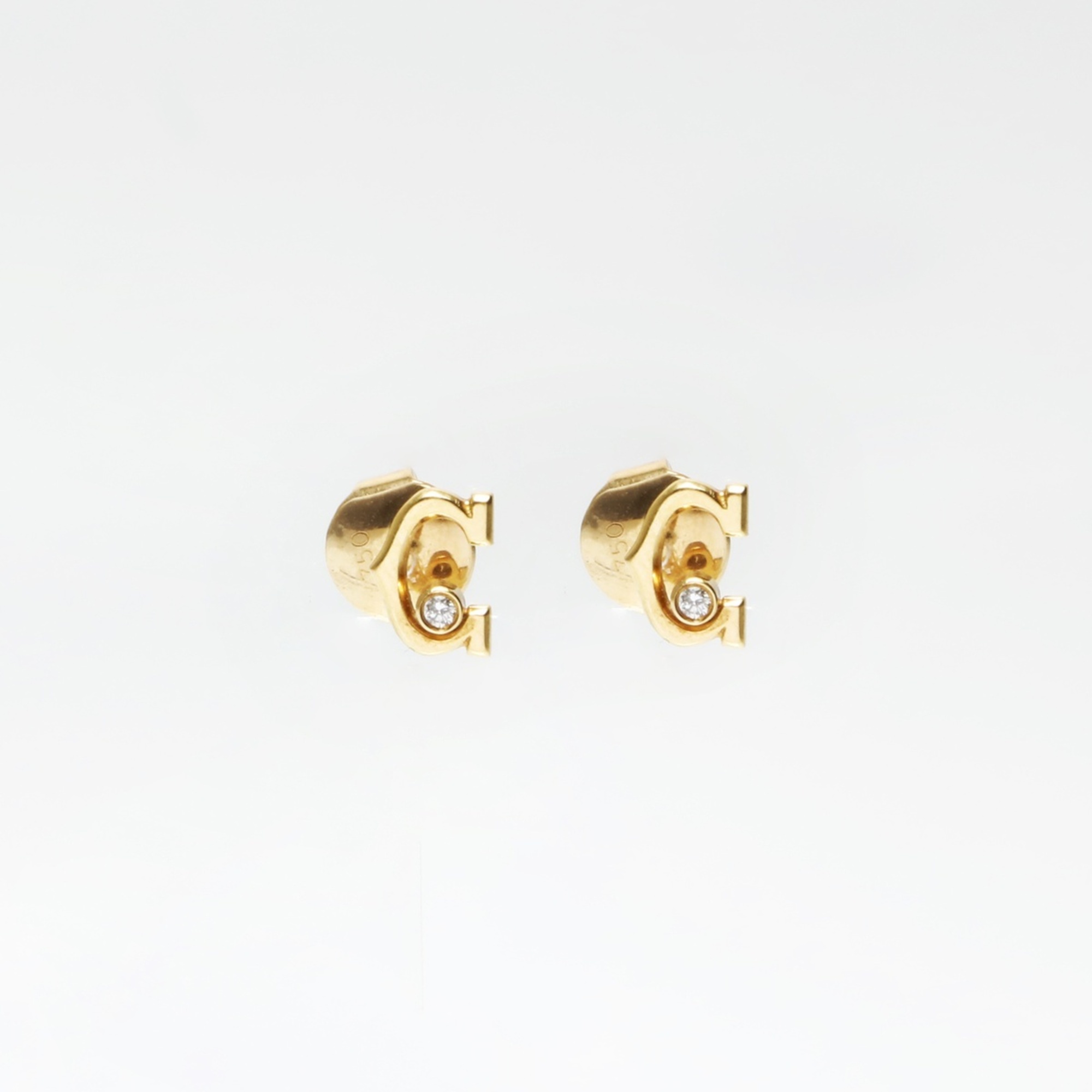 Cartier C de Diamond Earrings in 750 Yellow Gold