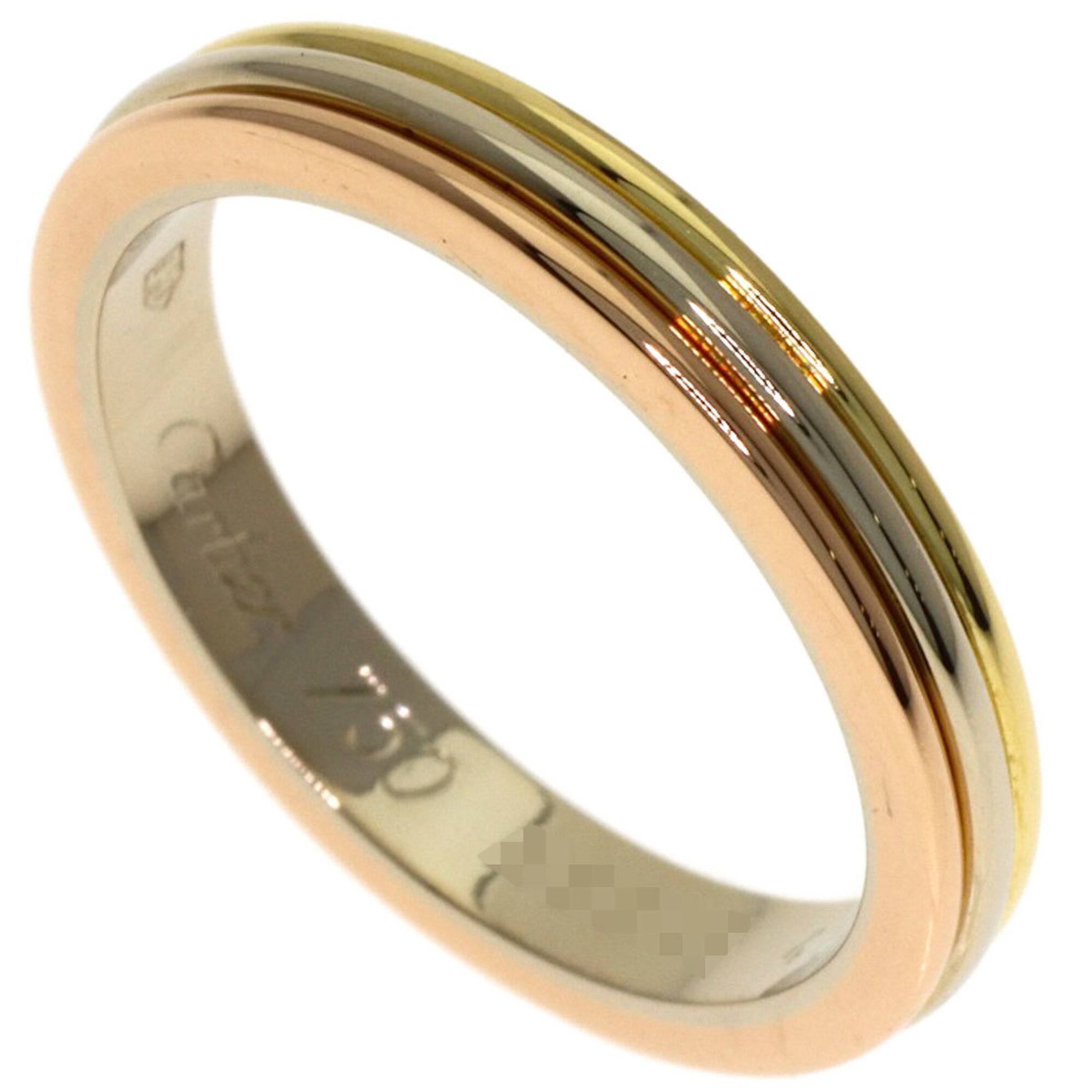 Cartier Three-Color Ring #48, 18K Yellow Gold/18K White Pink Gold, Women\'s.