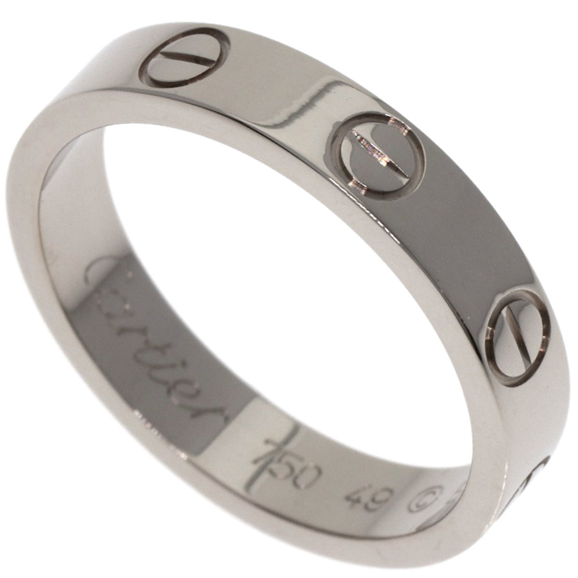 Cartier Mini Love Ring #49, 18K White Gold, Women\'s Ring, CARTIER