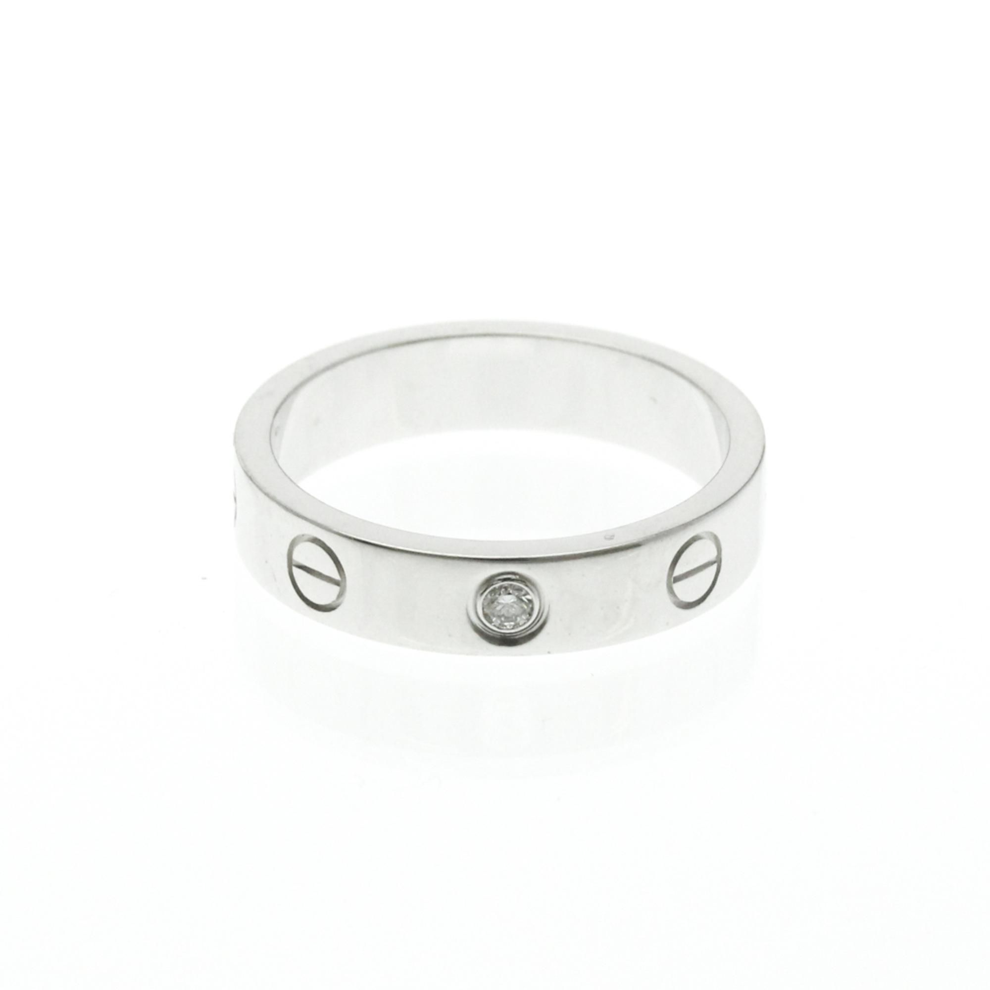 Cartier Mini Love 1P Diamond Ring White Gold (18K) Fashion Diamond Band Ring Silver