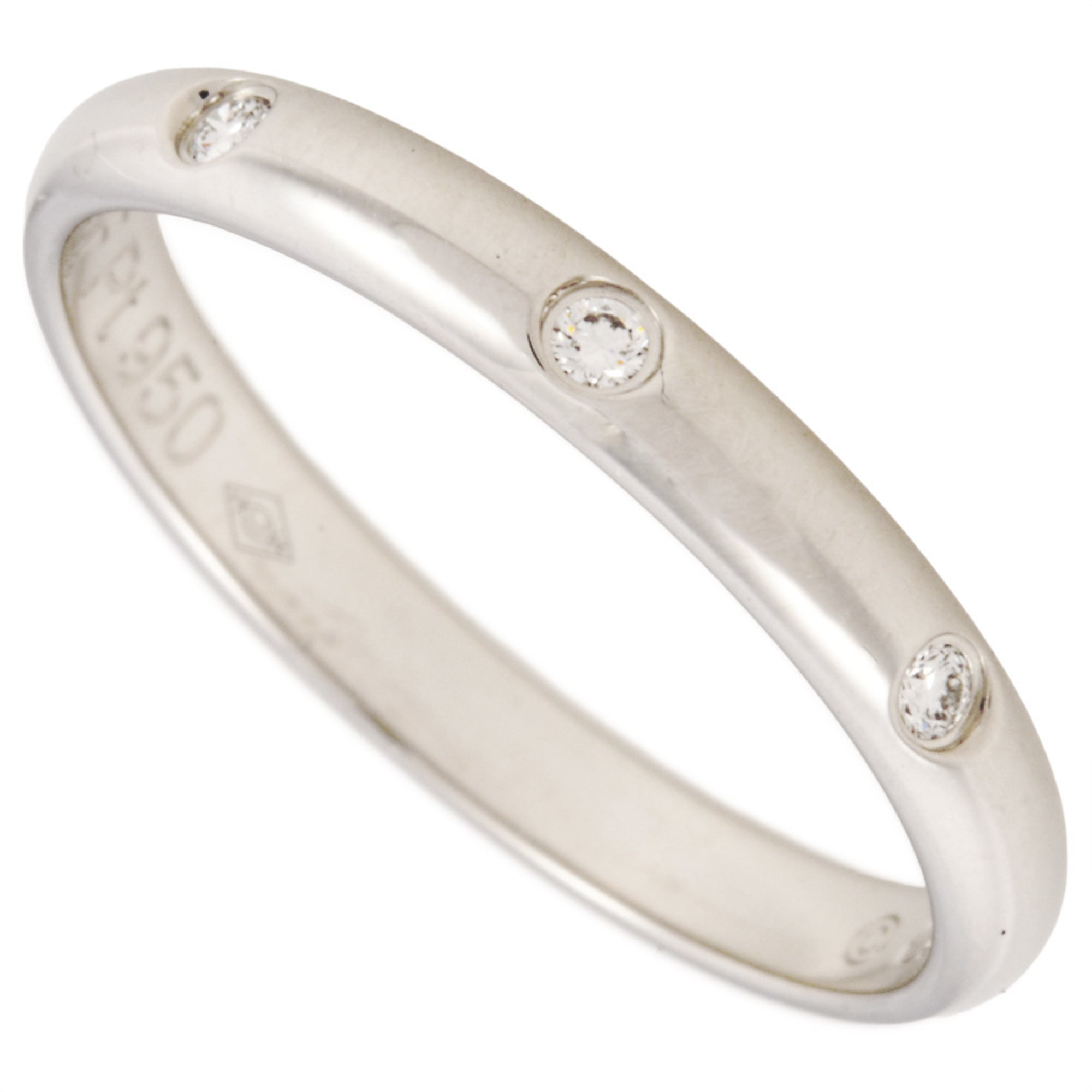 Cartier 3-Piece Diamond Wedding Band Ring, #52, Pt950, 2.9g