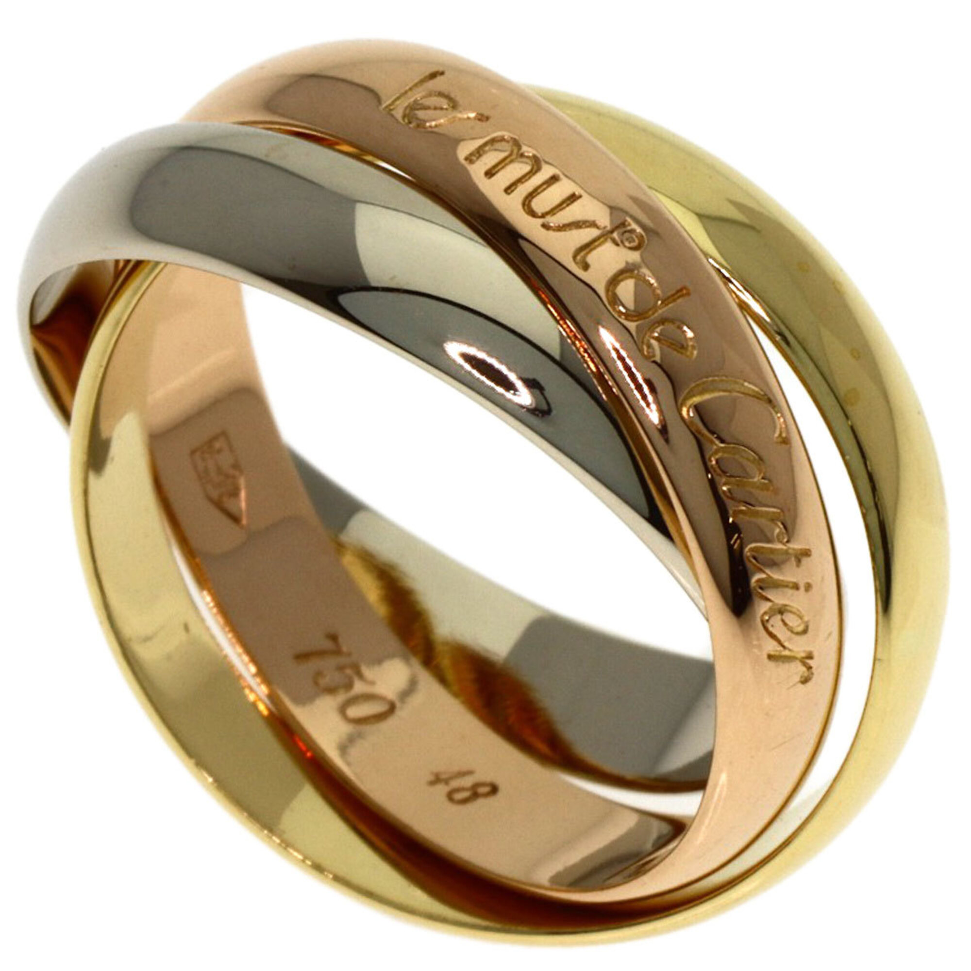 Cartier Trinity #48 Ring, 18K Yellow Gold/18K White Pink Gold, Women\'s, CARTIER