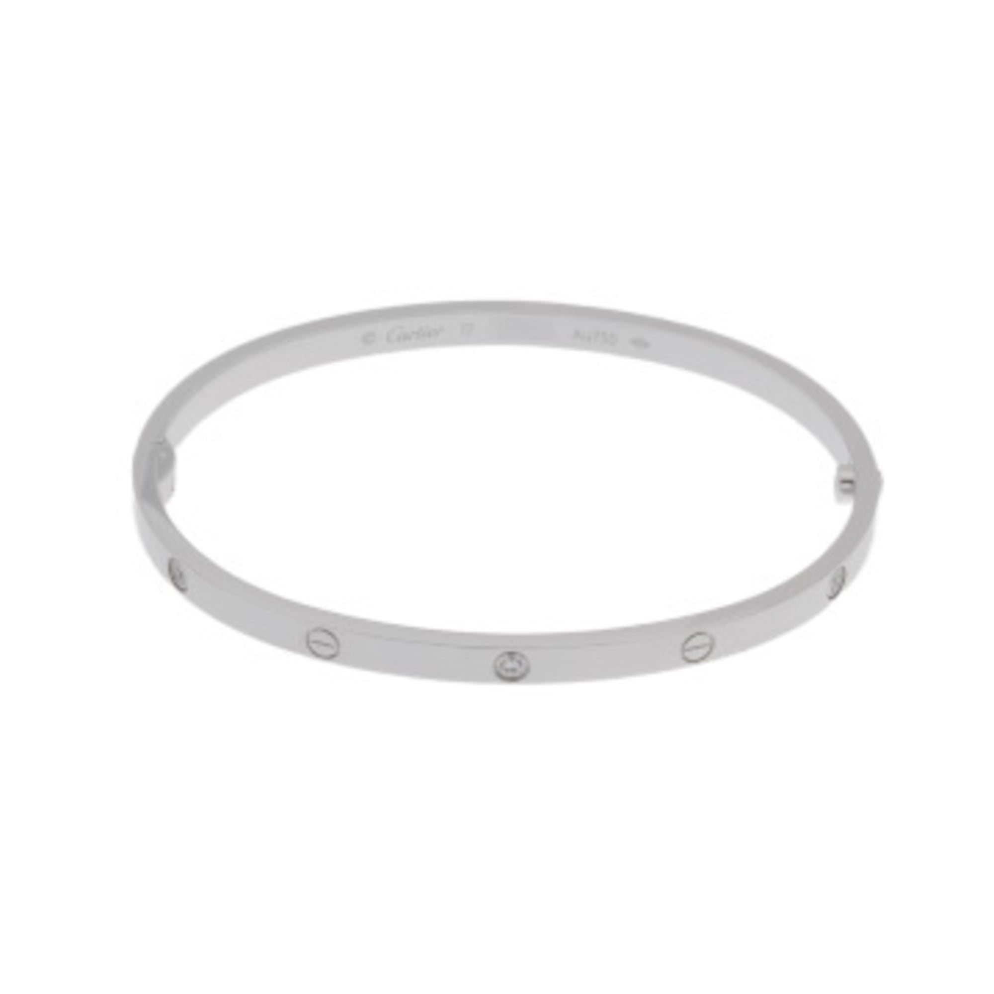 CARTIER Love Bracelet SM 6PD #17 Women\'s 18K White Gold WG A Rank Used Ginzo