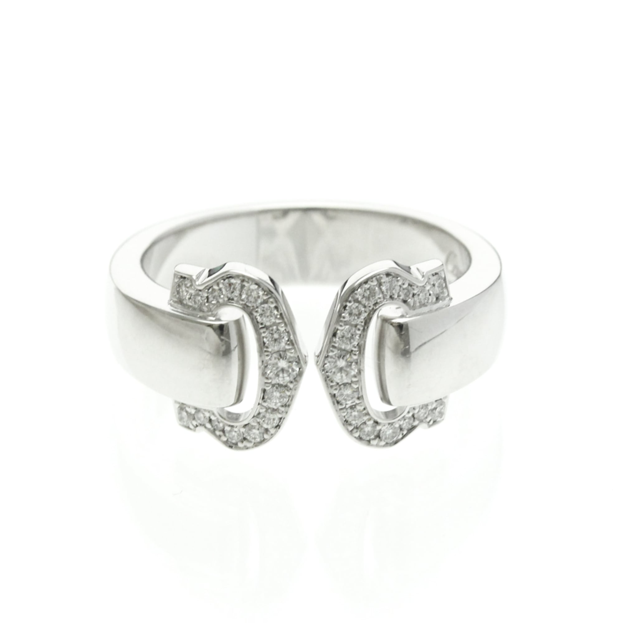 Cartier 2C Boucle Diamond Ring WGB4071054 White Gold (18K) Fashion Diamond Band Ring Silver