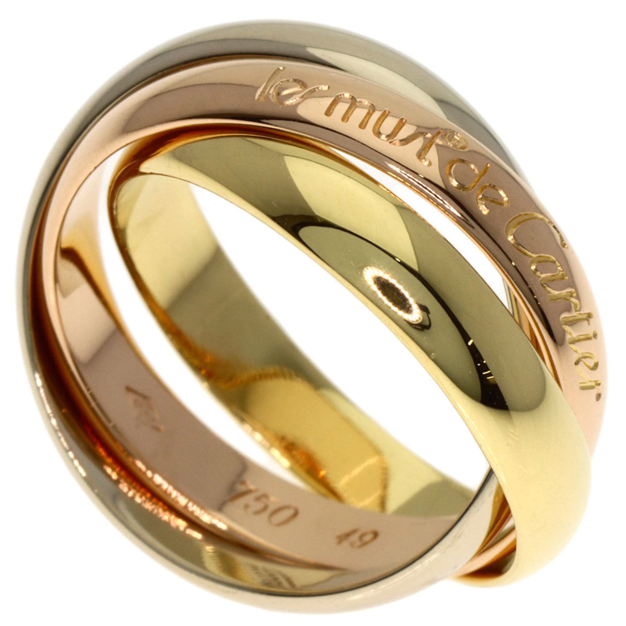 Cartier Trinity #49 Ring, 18K Yellow Gold/18KPG/18KWG, Women\'s