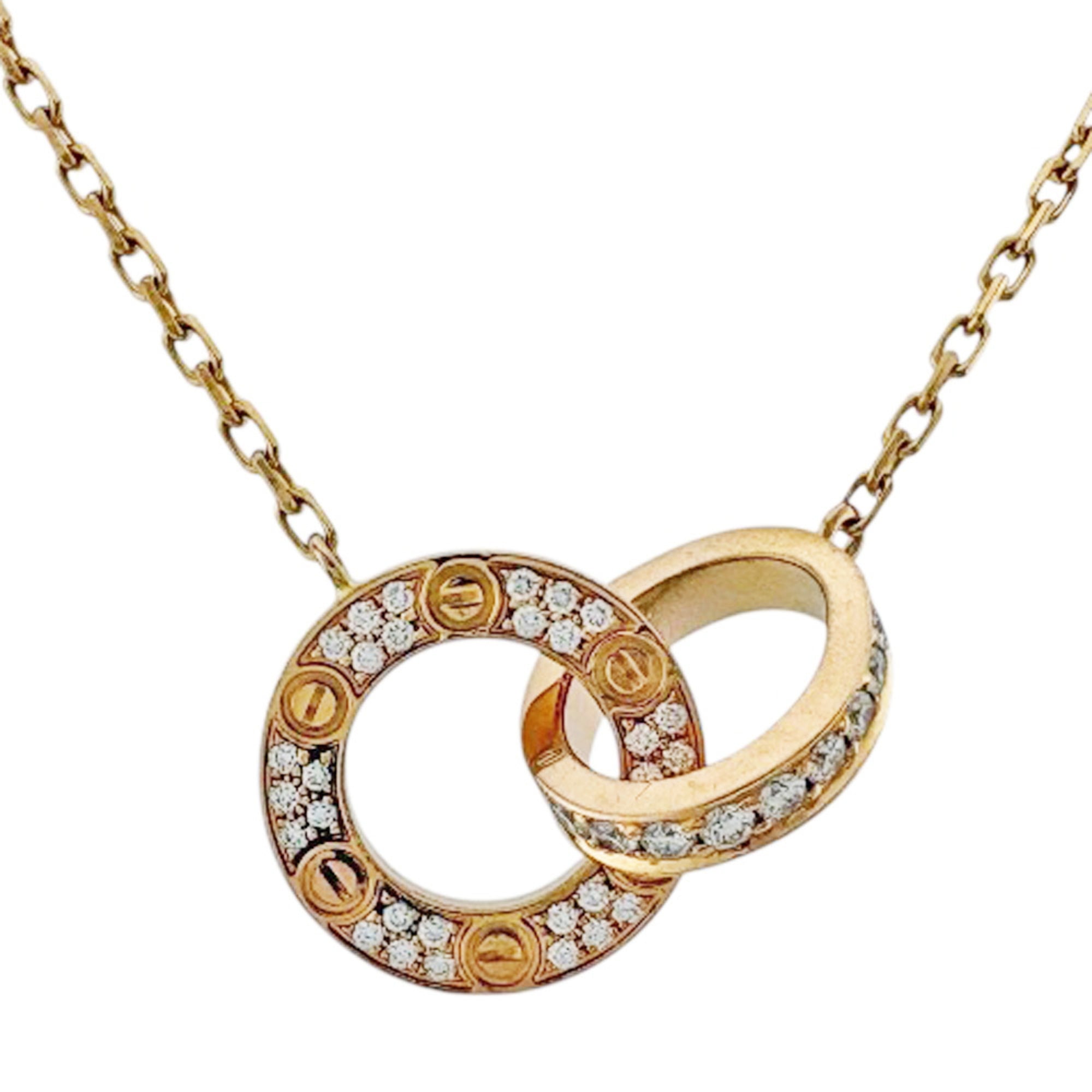 Cartier Love Circle Necklace, 18k Gold Diamond, Women\'s, CARTIER, Pre-owned