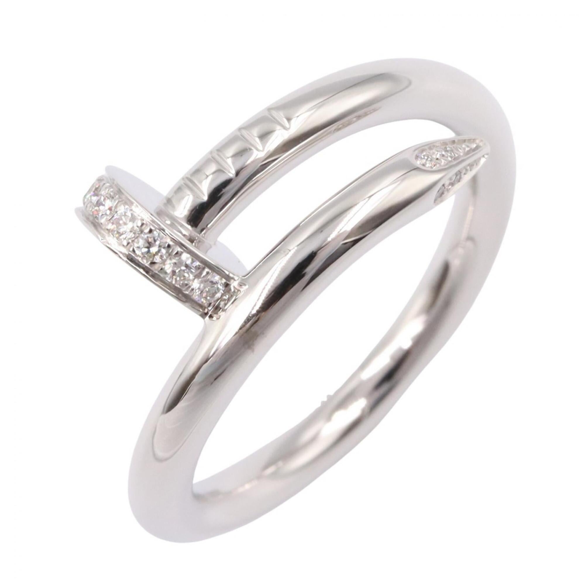Cartier Juste un Clou Diamond Ring - 18K White Gold (18KWG) Women\'s Silver/Clear Tone