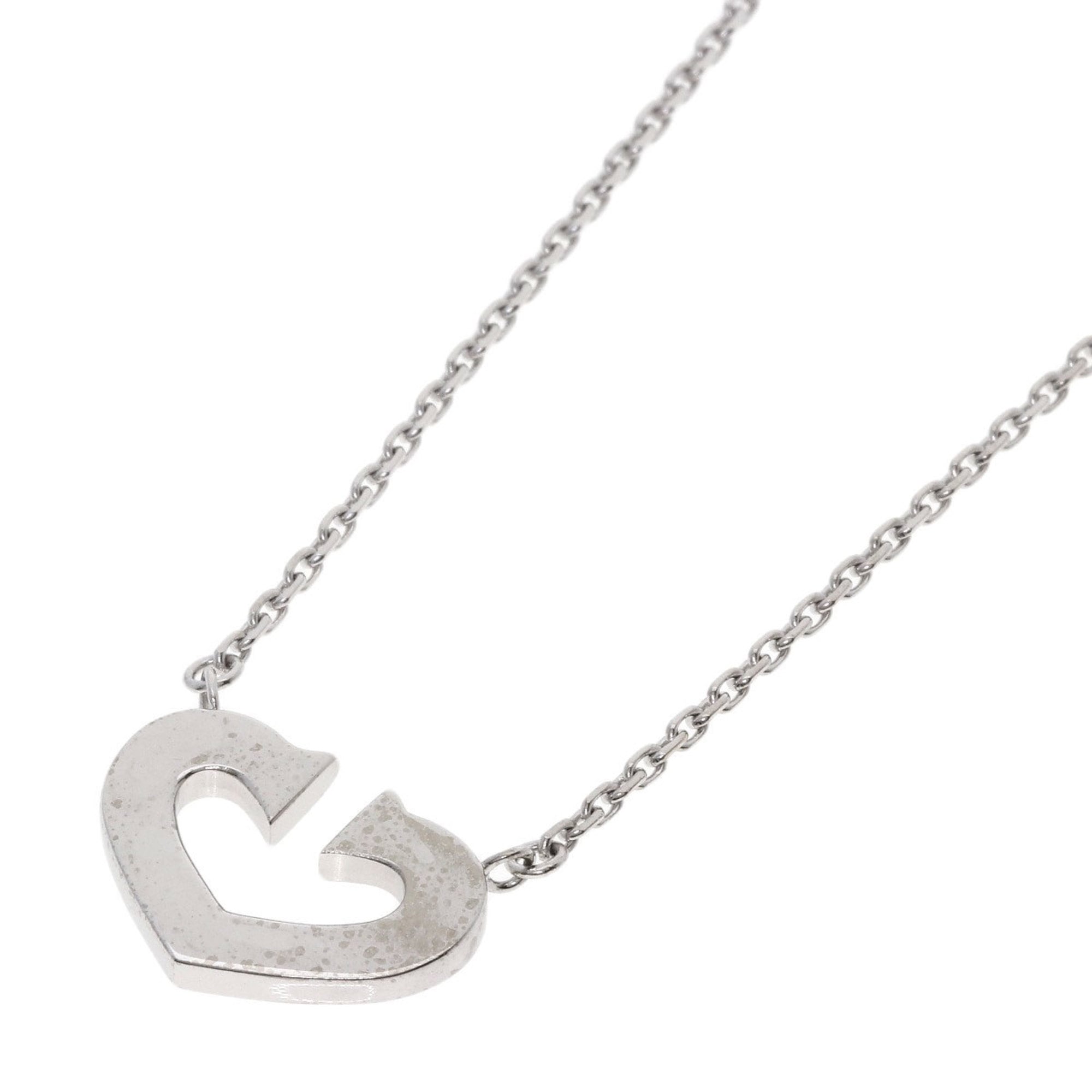 Cartier C Heart Necklace 18K White Gold Women\'s CARTIER