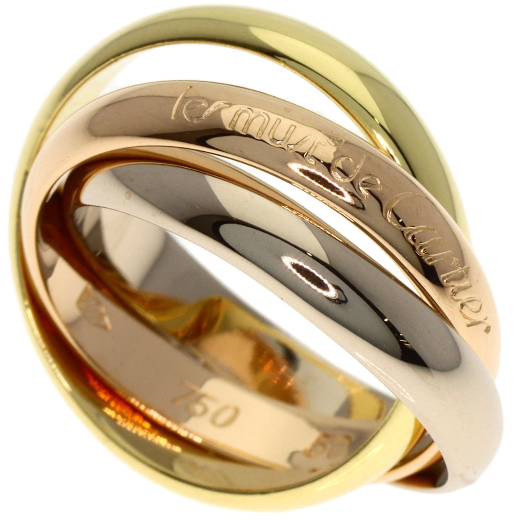 Cartier Trinity #50 Ring, 18K Yellow Gold/18KPG/18KWG, Women\'s