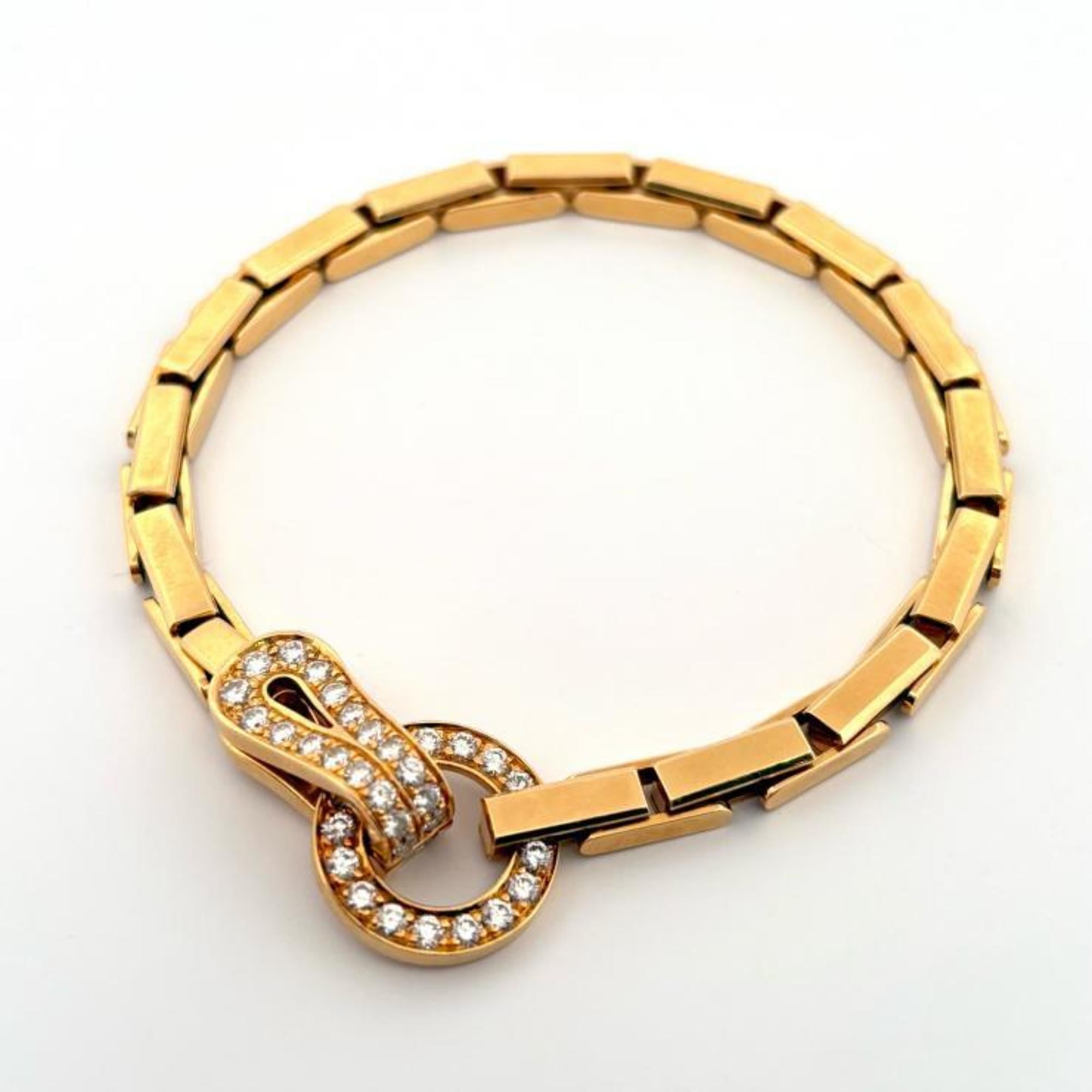 CARTIER K18YG Agraffe Diamond Bracelet Cartier