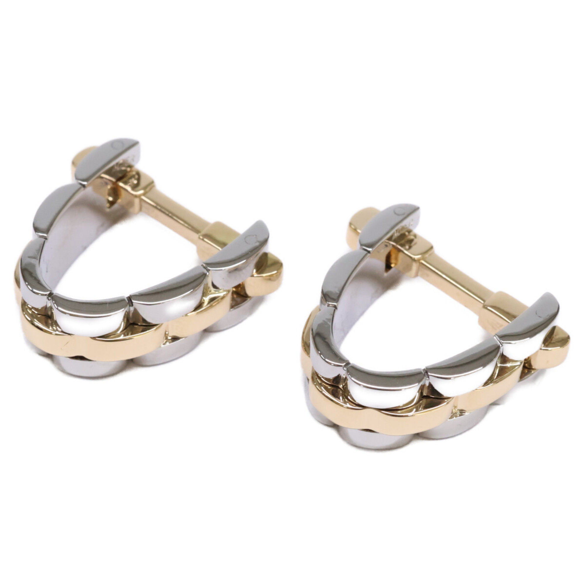 Cartier 750YG x SS Maillon Panthre Cufflinks, Gold and Silver, Men\'s
