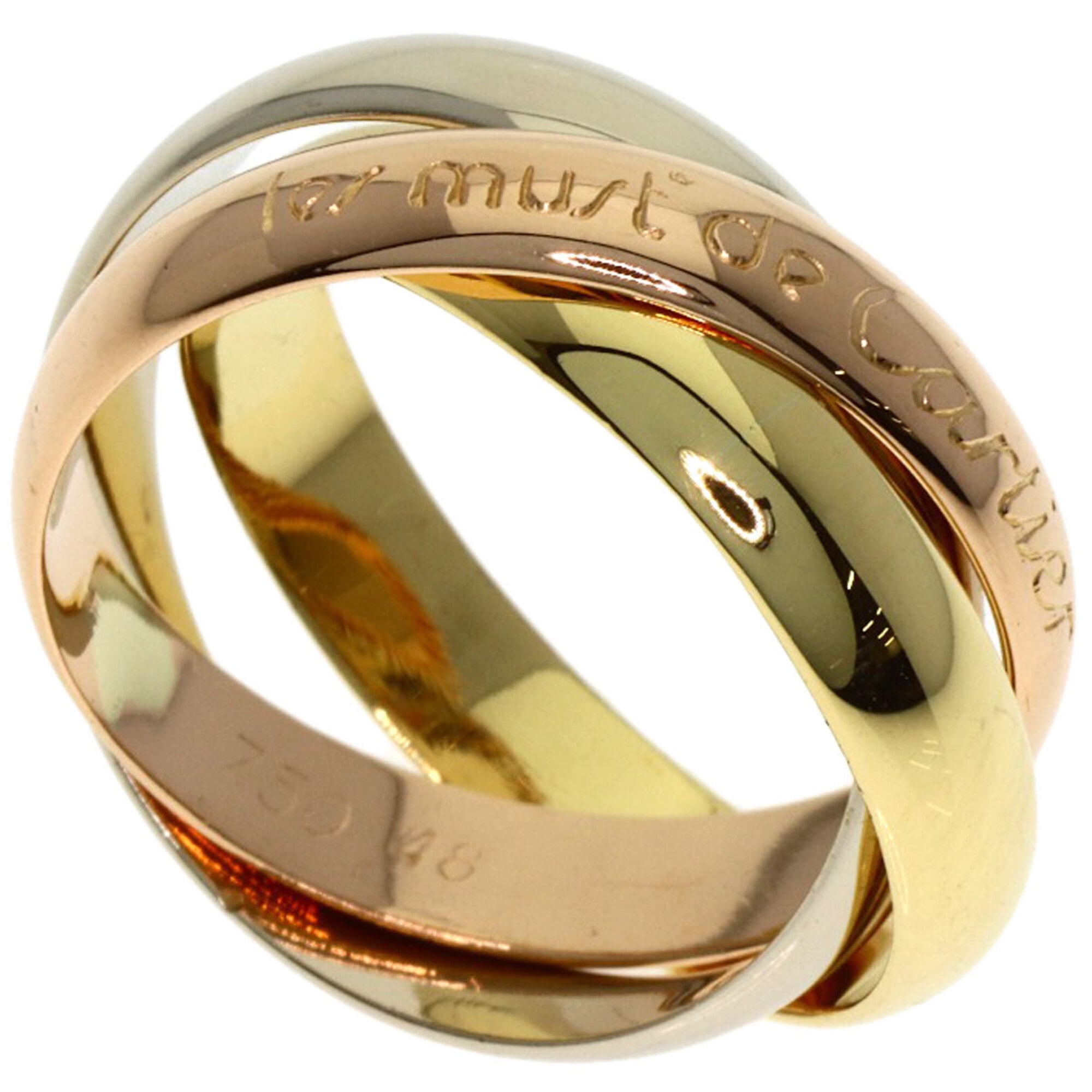 Cartier Trinity #48 Ring, 18K Yellow Gold/18K White Pink Gold, Women\'s, CARTIER