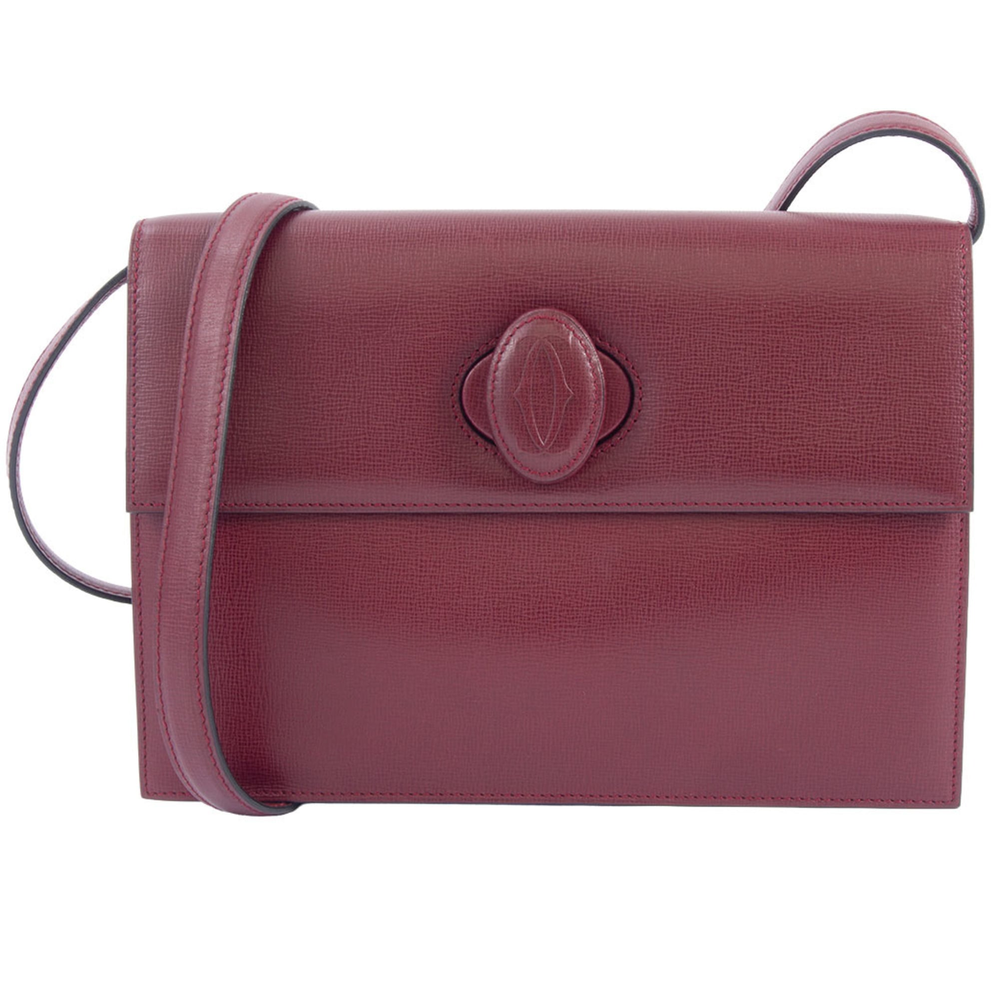 Cartier Must de Shoulder Bag Leather Bordeaux Women\'s