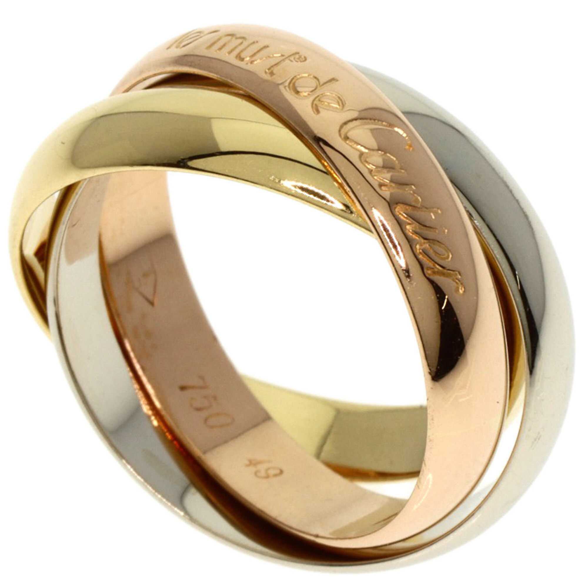 Cartier Trinity #49 Ring, 18K Yellow Gold/18K White Pink Gold, Women\'s, CARTIER