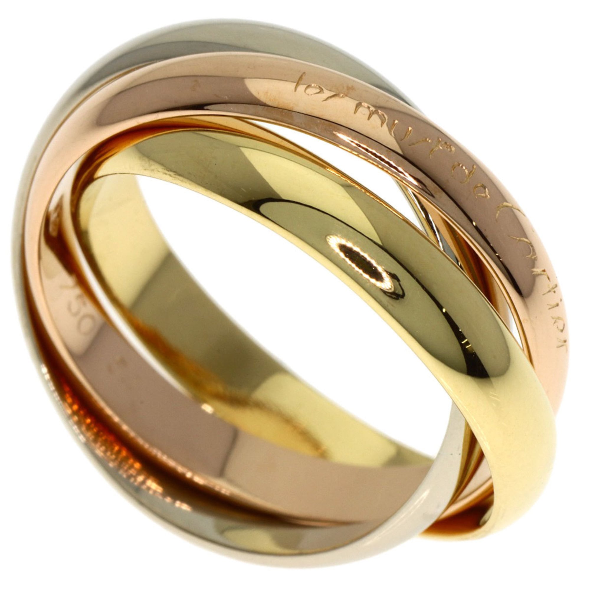 Cartier Trinity #54 Ring, 18K Yellow Gold/18KPG/18KWG, Women\'s