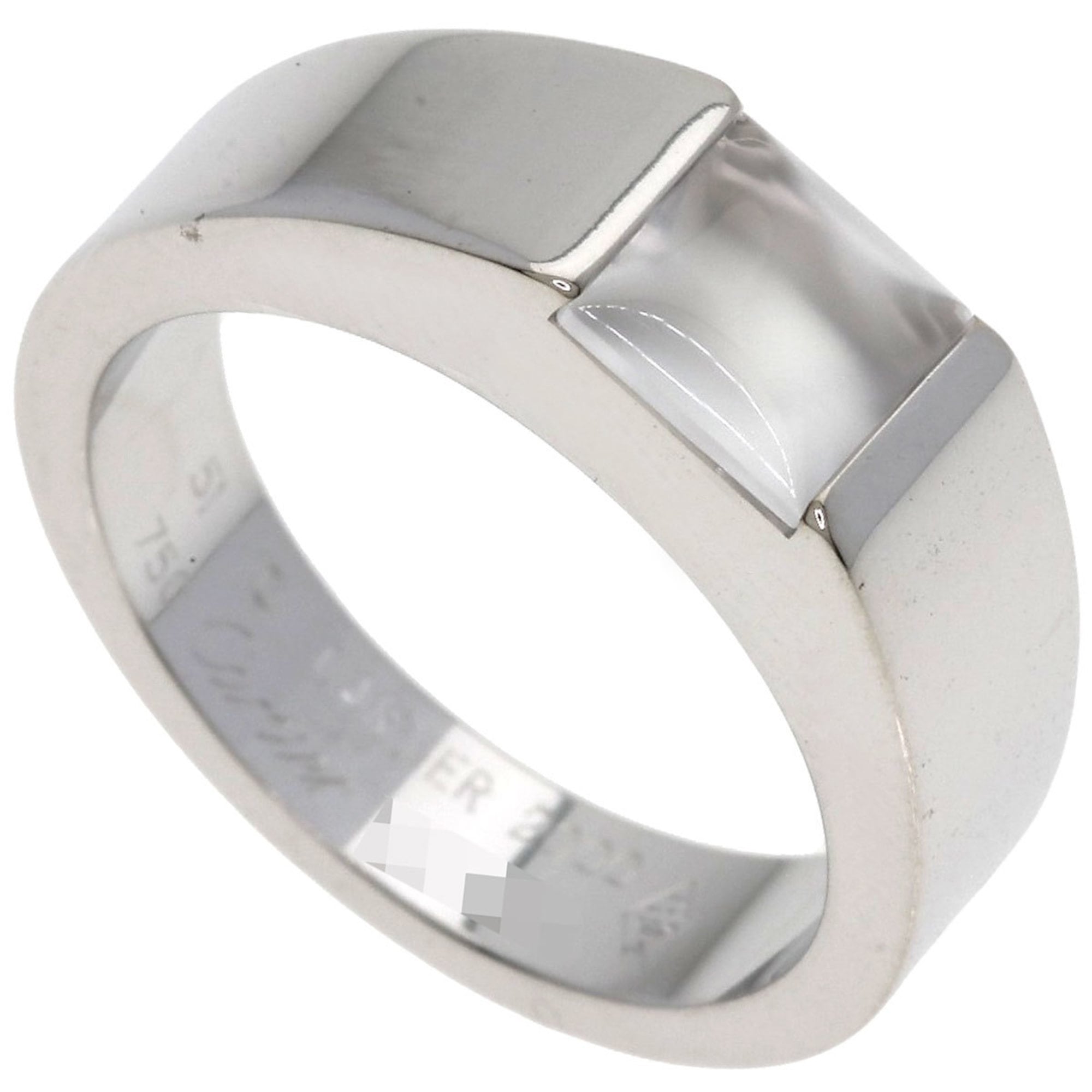 Cartier Tank Moonstone Ring #51, 18K White Gold, Women\'s.