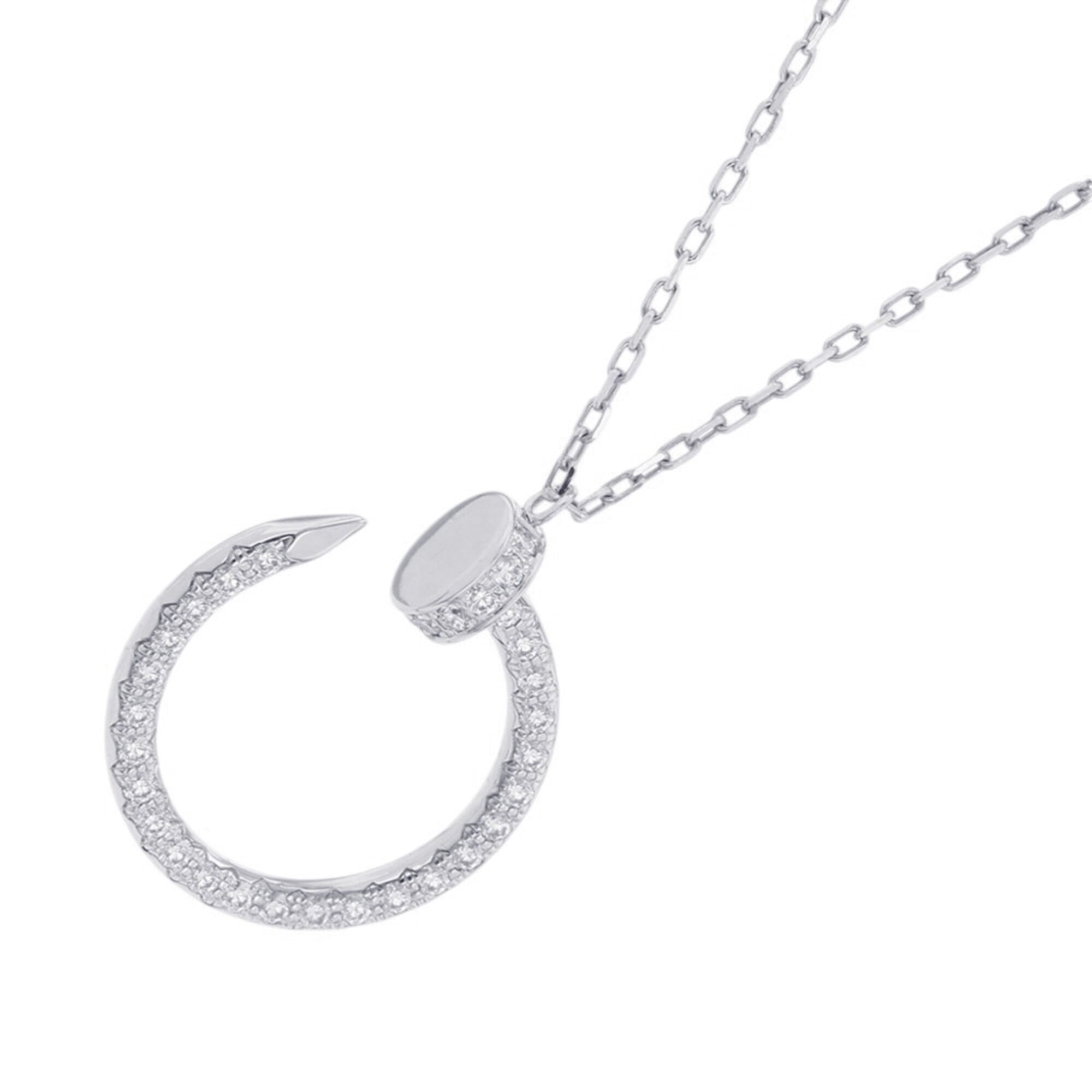 Cartier Juste un Clou Necklace, 36 Diamonds, Total 0.38ct, 18K White Gold, B7224897 Pendant.