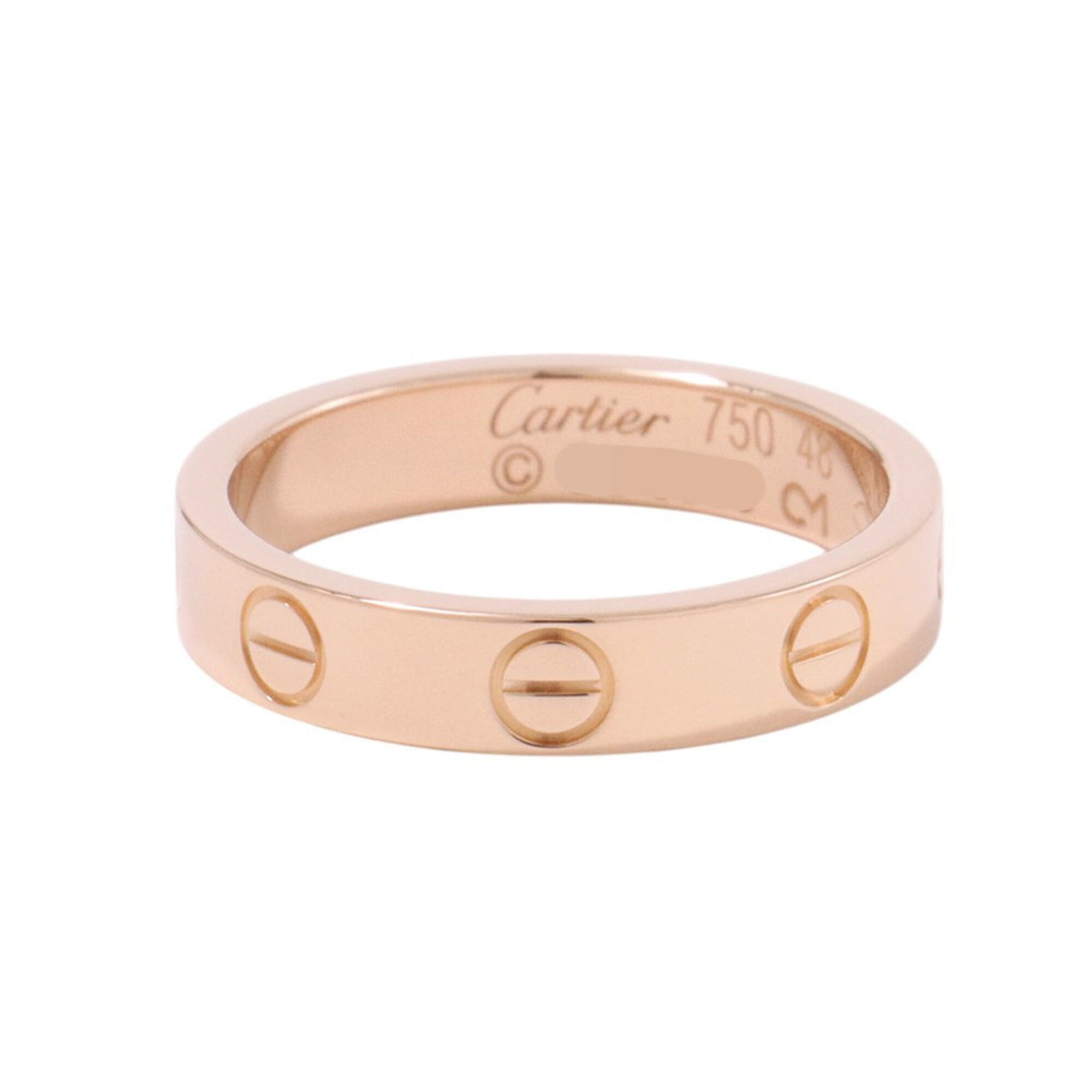 Cartier Mini Love Small Model SM Ring, 18KPG Pink Gold, Ring Size 48, B4085200.