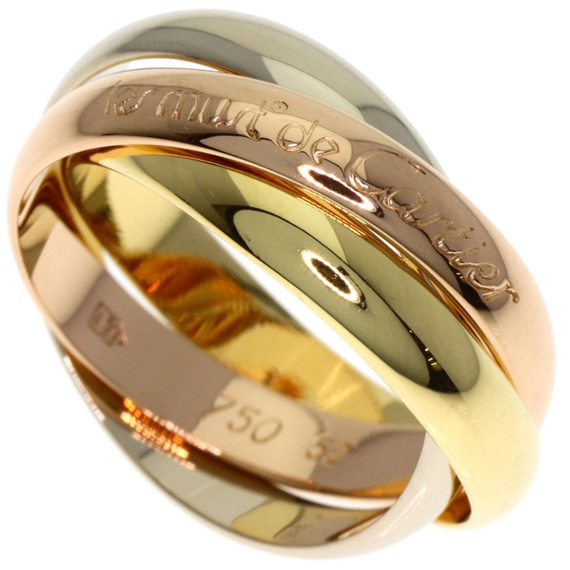 Cartier Trinity #52 Ring, 18K Yellow Gold/18K Pink White Gold, Women\'s, CARTIER